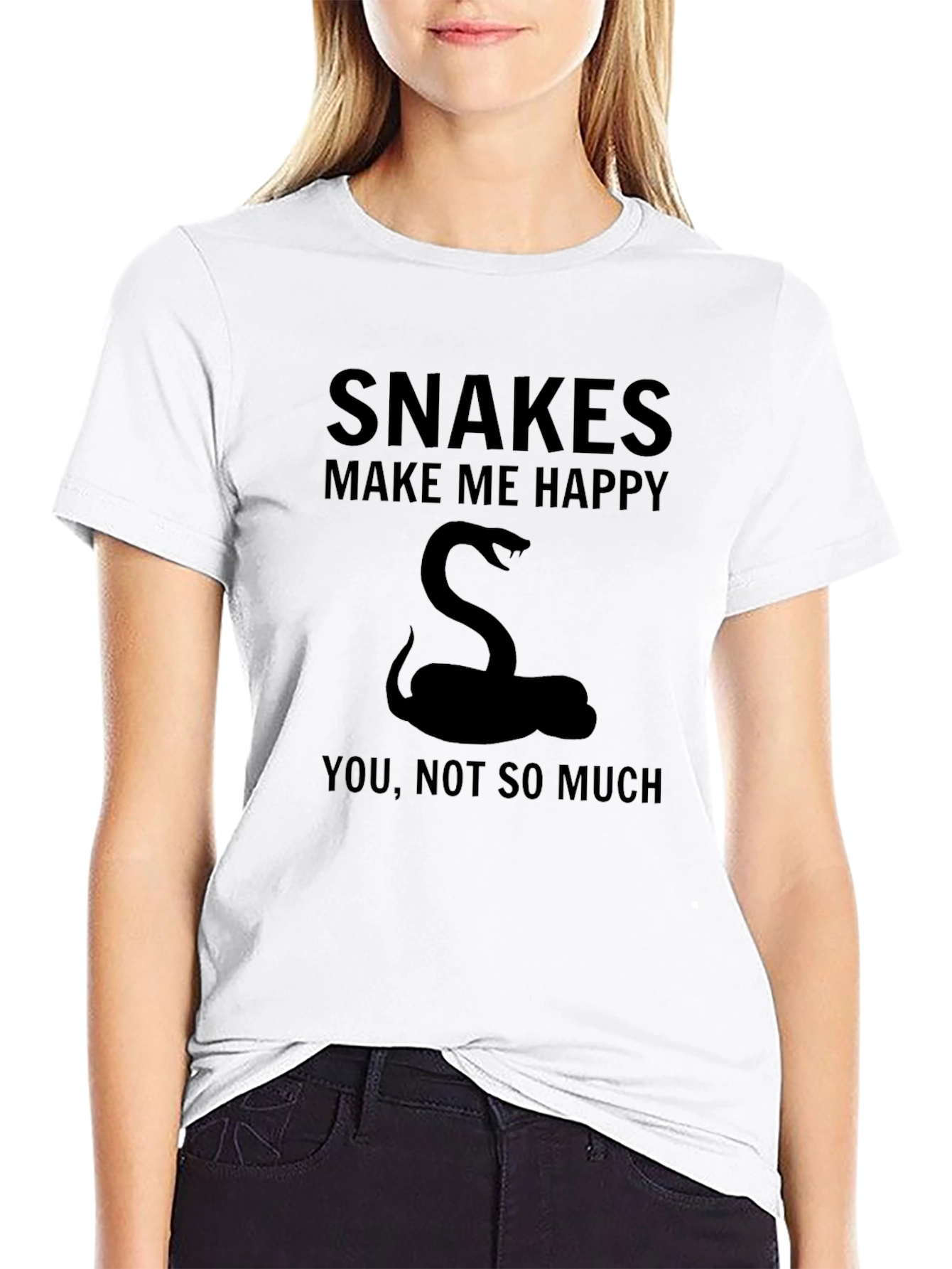 Snakes Make Me Happy T-Shirt - Funny Graphic Tee