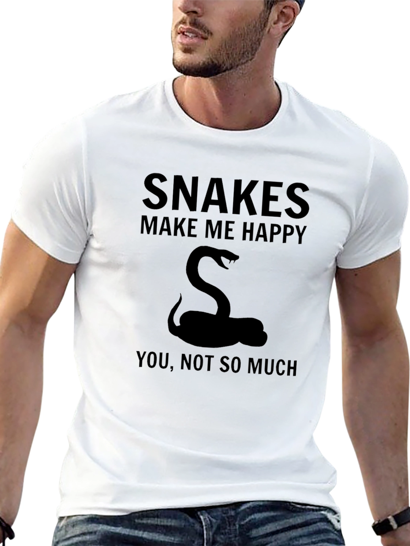 Snakes Make Me Happy T-Shirt - Funny Graphic Tee