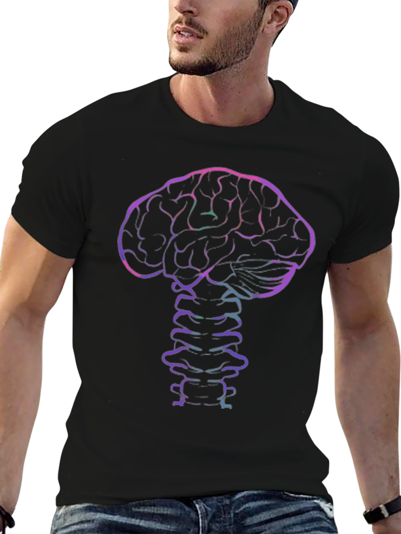 Brain & Spine Graphic Tee - Black