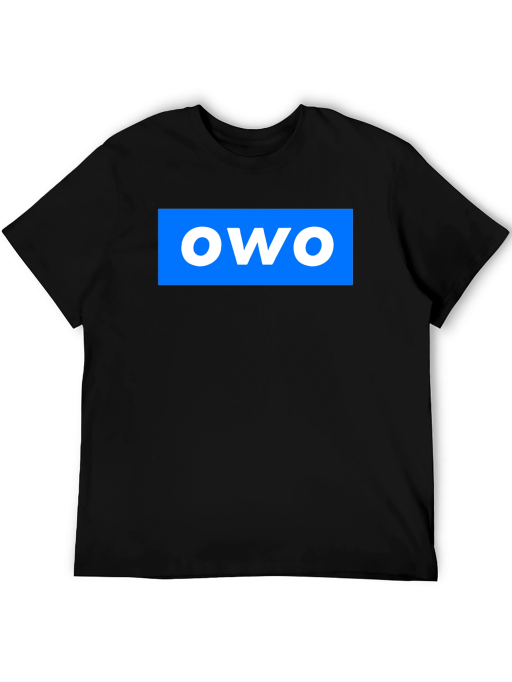OWO Graphic T-Shirt - Blue on Black