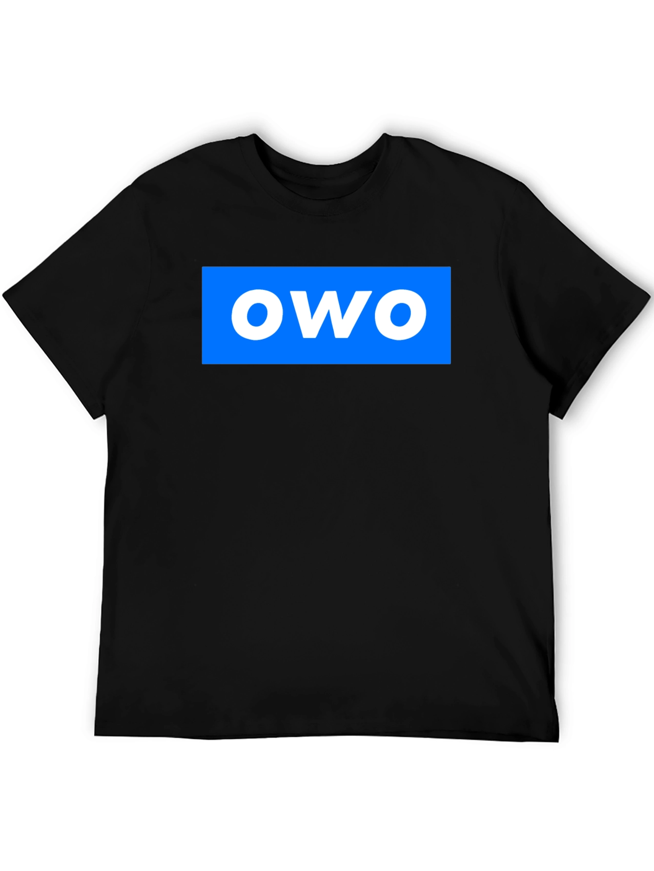 OWO Graphic T-Shirt - Blue on Black