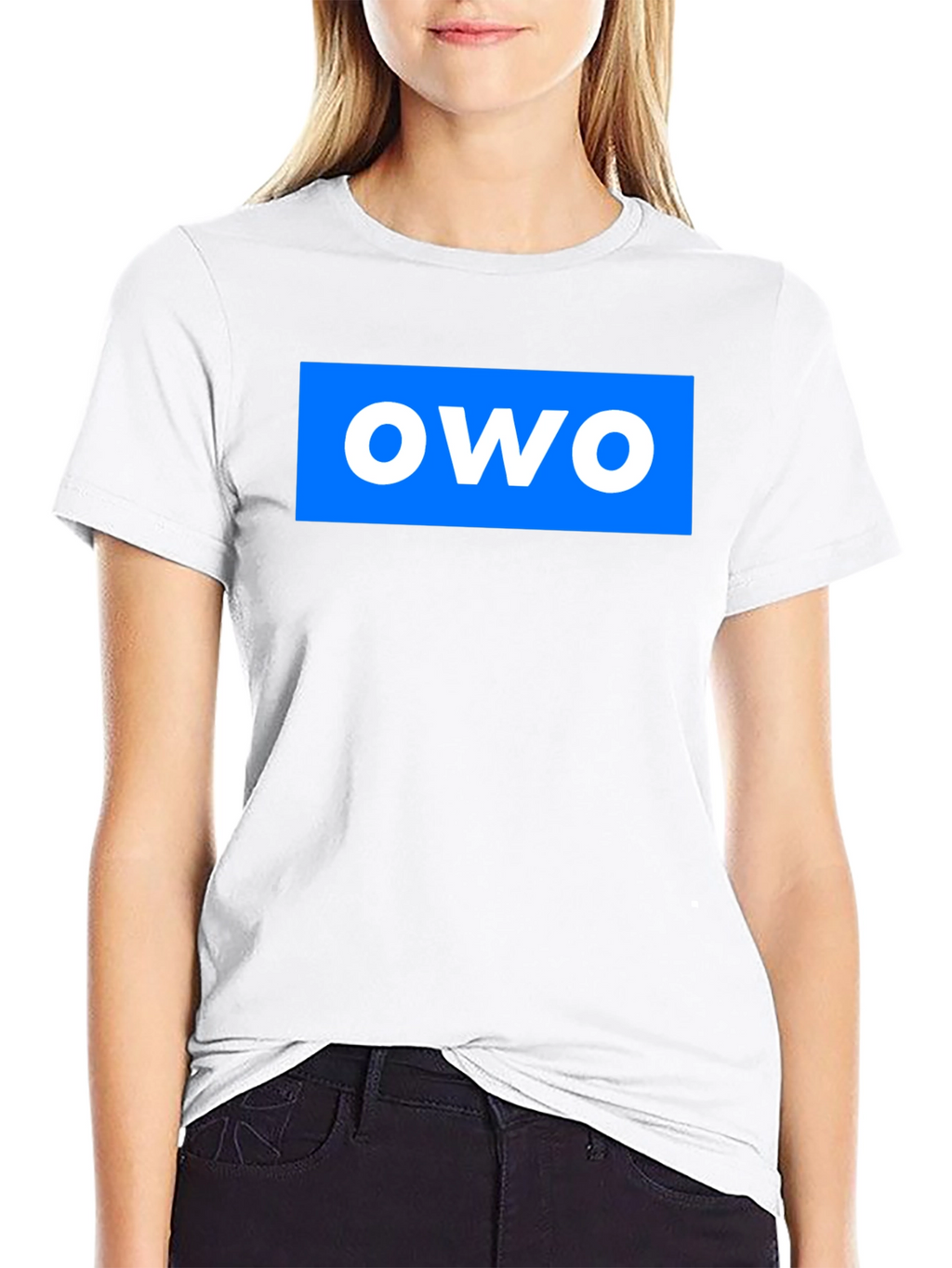 OWO Graphic T-Shirt - Blue on Black