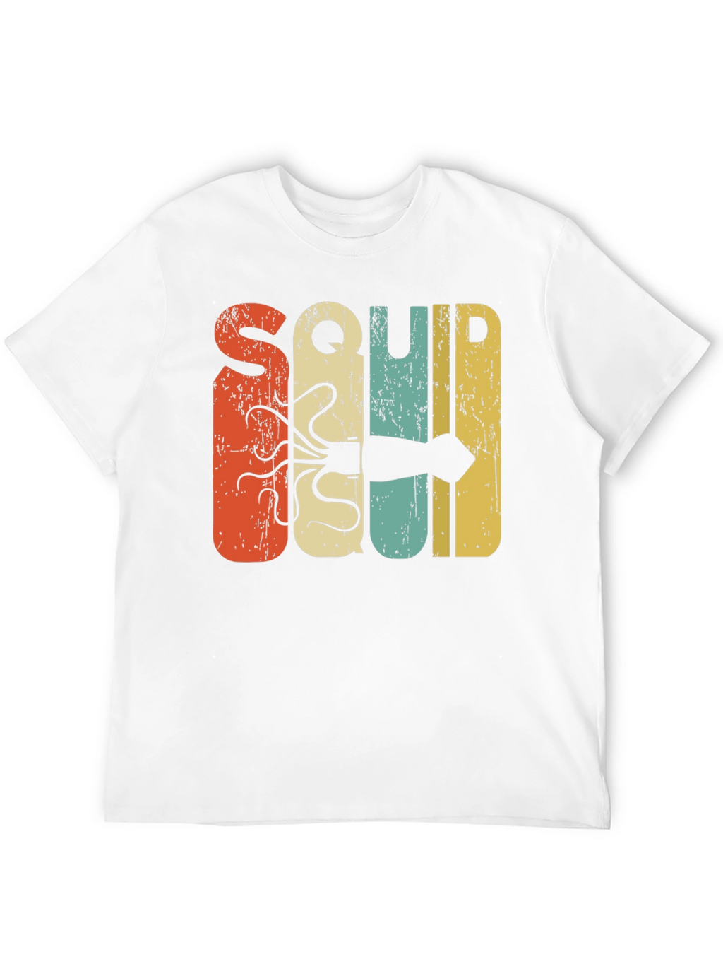 Retro Squid Graphic Tee - Black Cotton T-Shirt