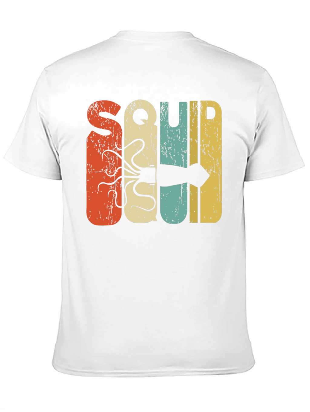 Retro Squid Graphic Tee - Black Cotton T-Shirt