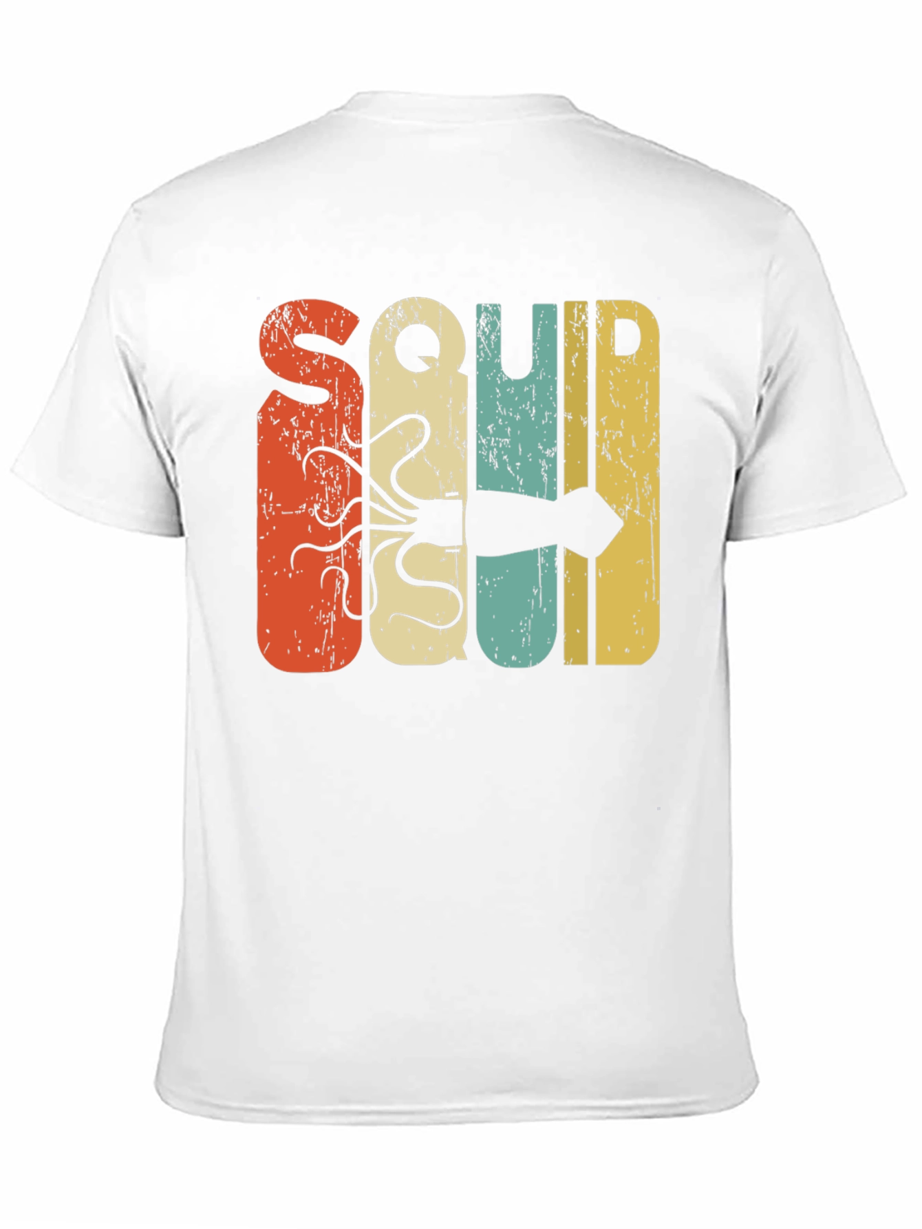 Retro Squid Graphic Tee - Black Cotton T-Shirt