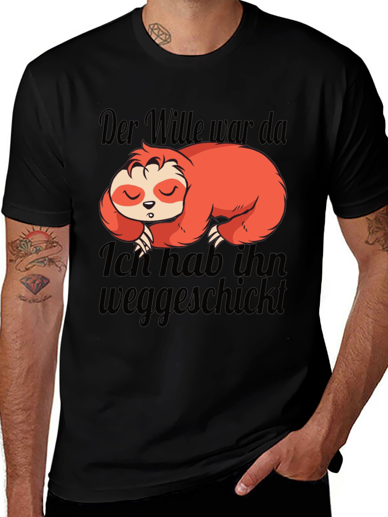 Der Wille War Da Sloth Graphic T-Shirt