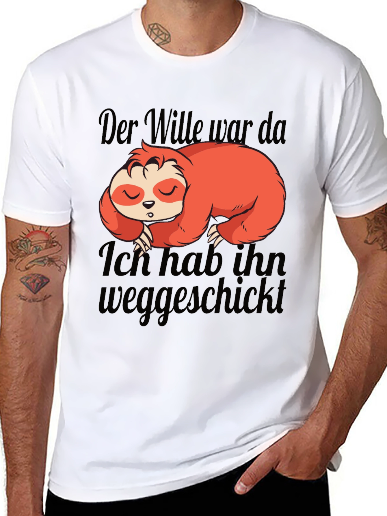 Der Wille War Da Sloth Graphic T-Shirt