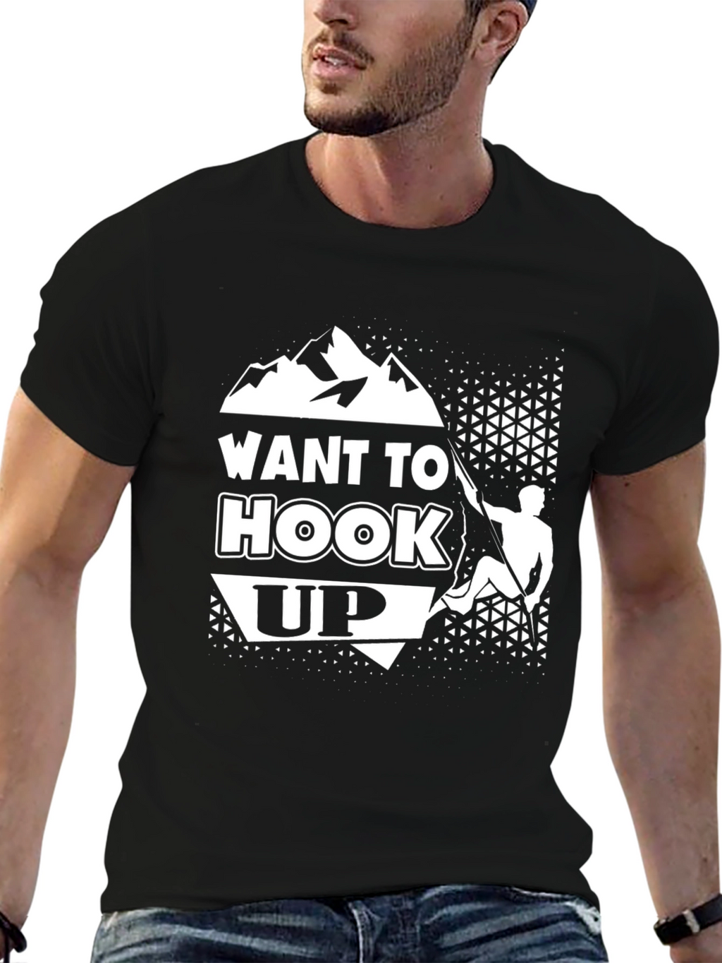 Want to Hook Up Climbing T-Shirt