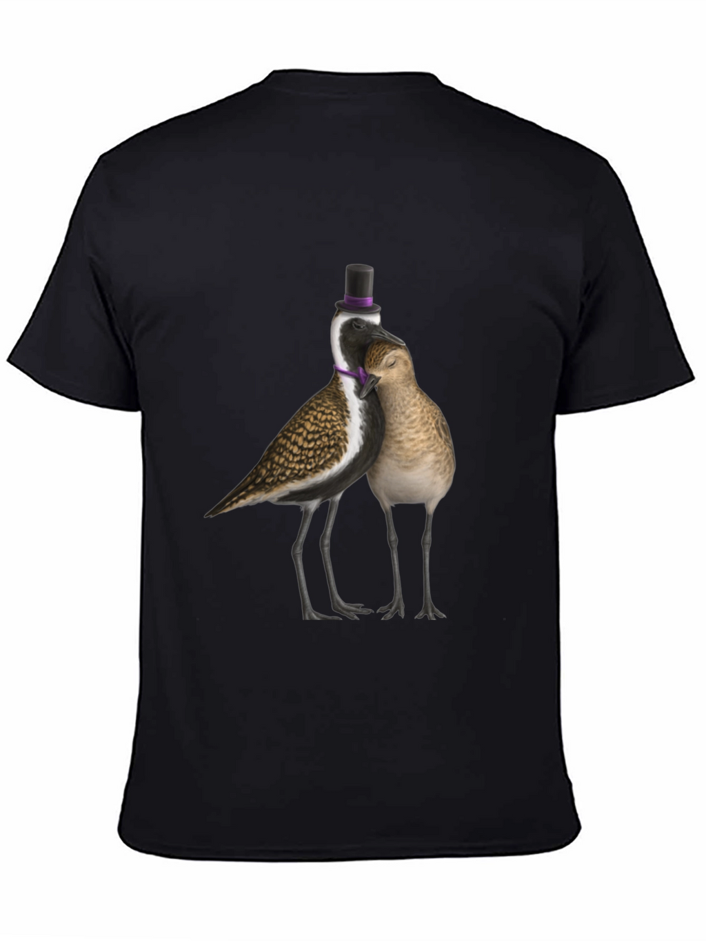 Novelty Bird Couple T-Shirt - Black