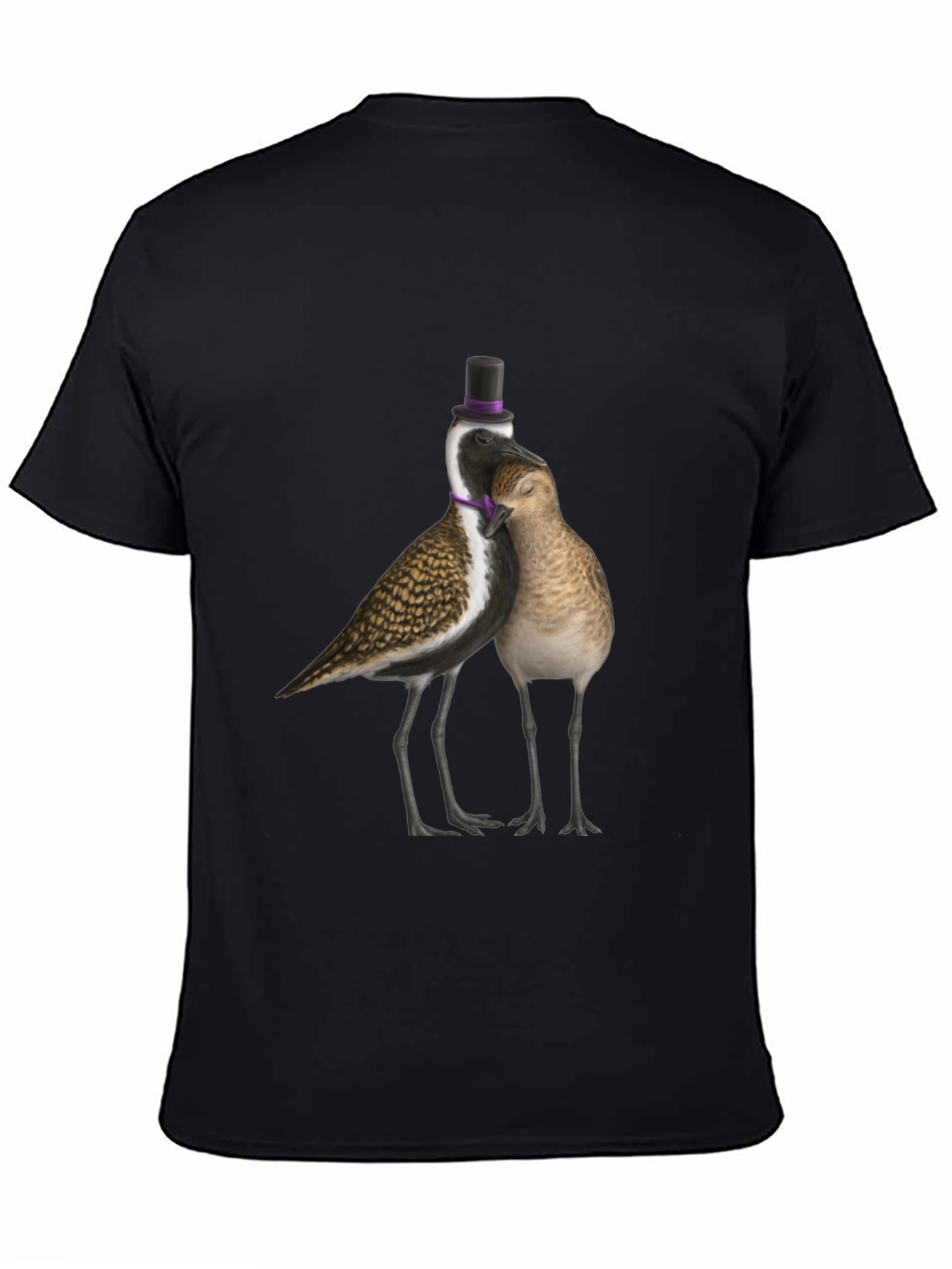 Novelty Bird Couple T-Shirt - Black