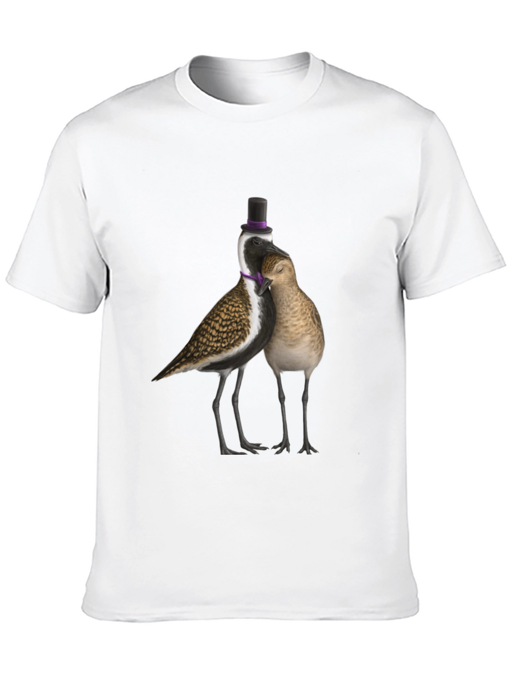 Novelty Bird Couple T-Shirt - Black