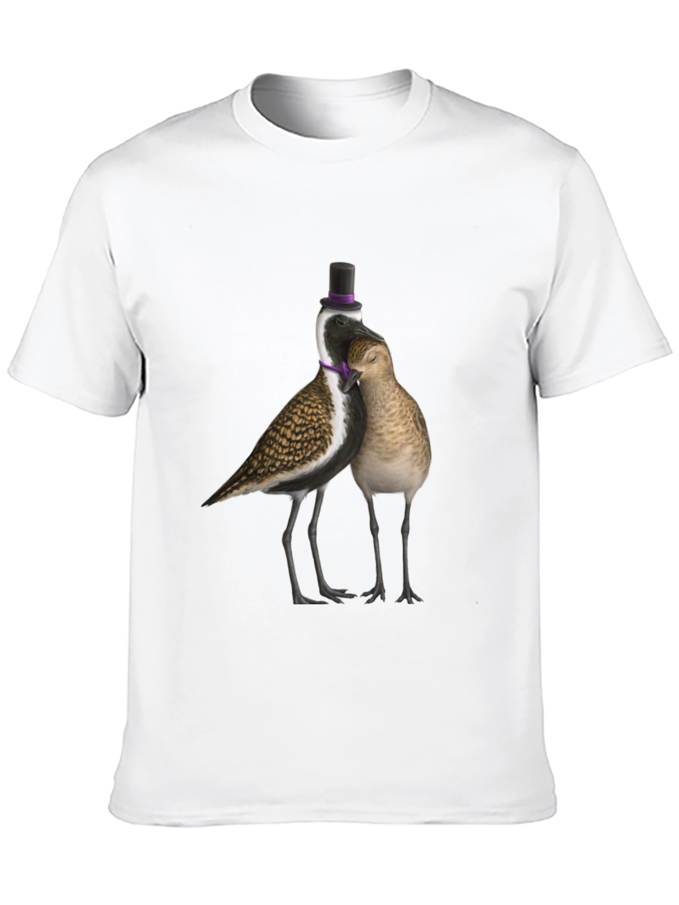 Novelty Bird Couple T-Shirt - Black