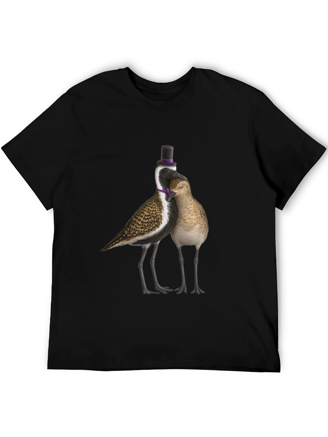 Novelty Bird Couple T-Shirt - Black