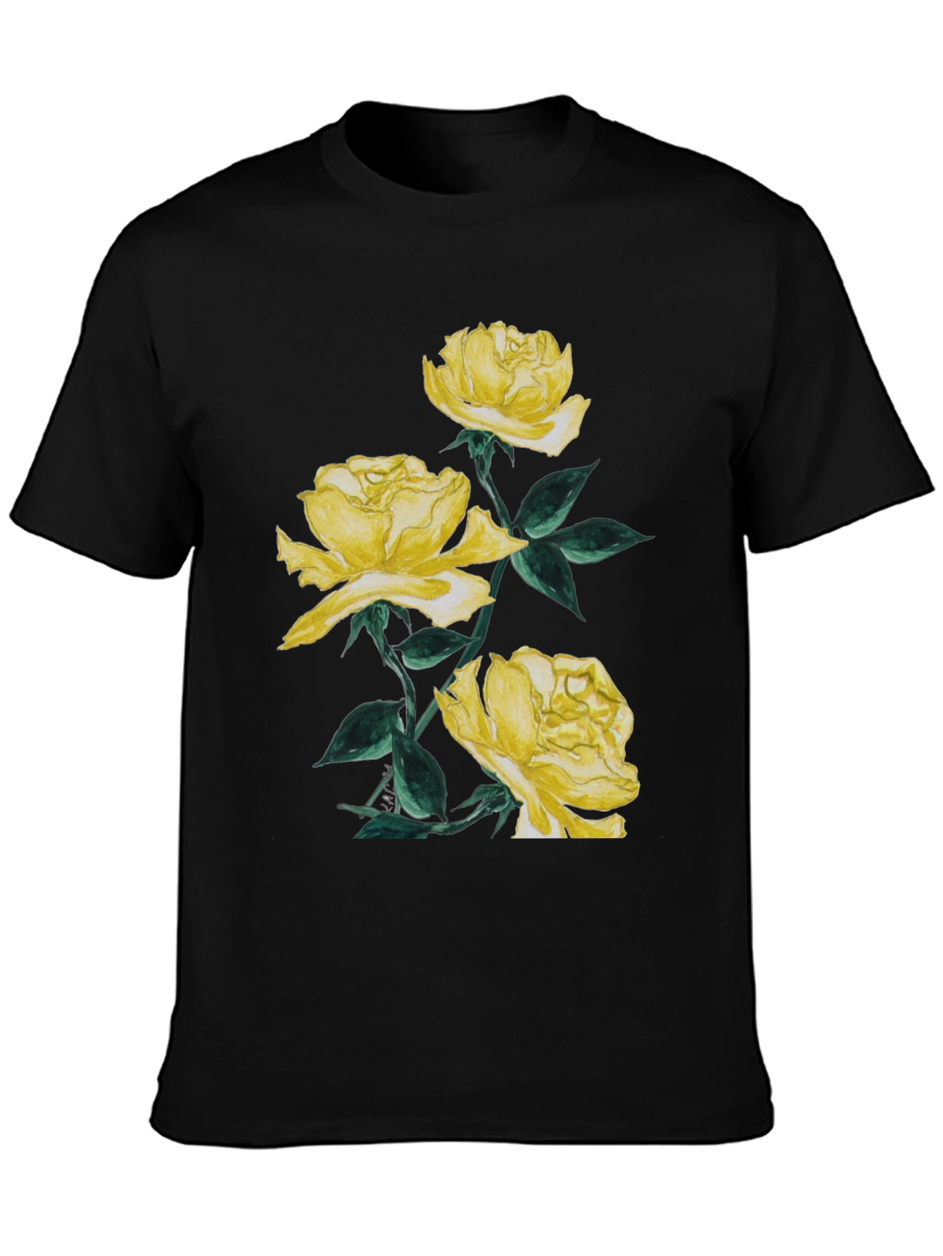 Yellow Roses Graphic Tee - Stylish Floral Design