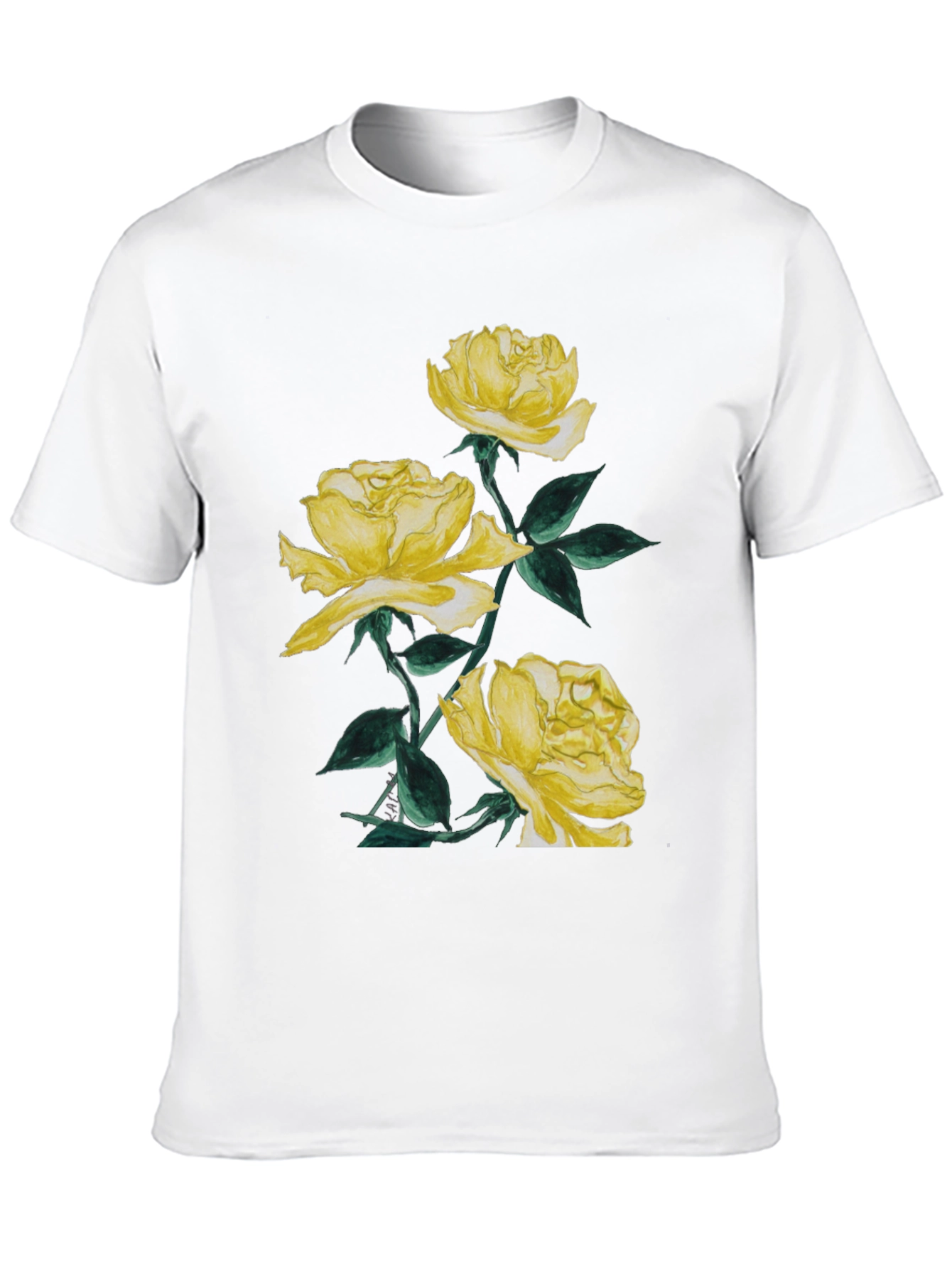 Yellow Roses Graphic Tee - Stylish Floral Design
