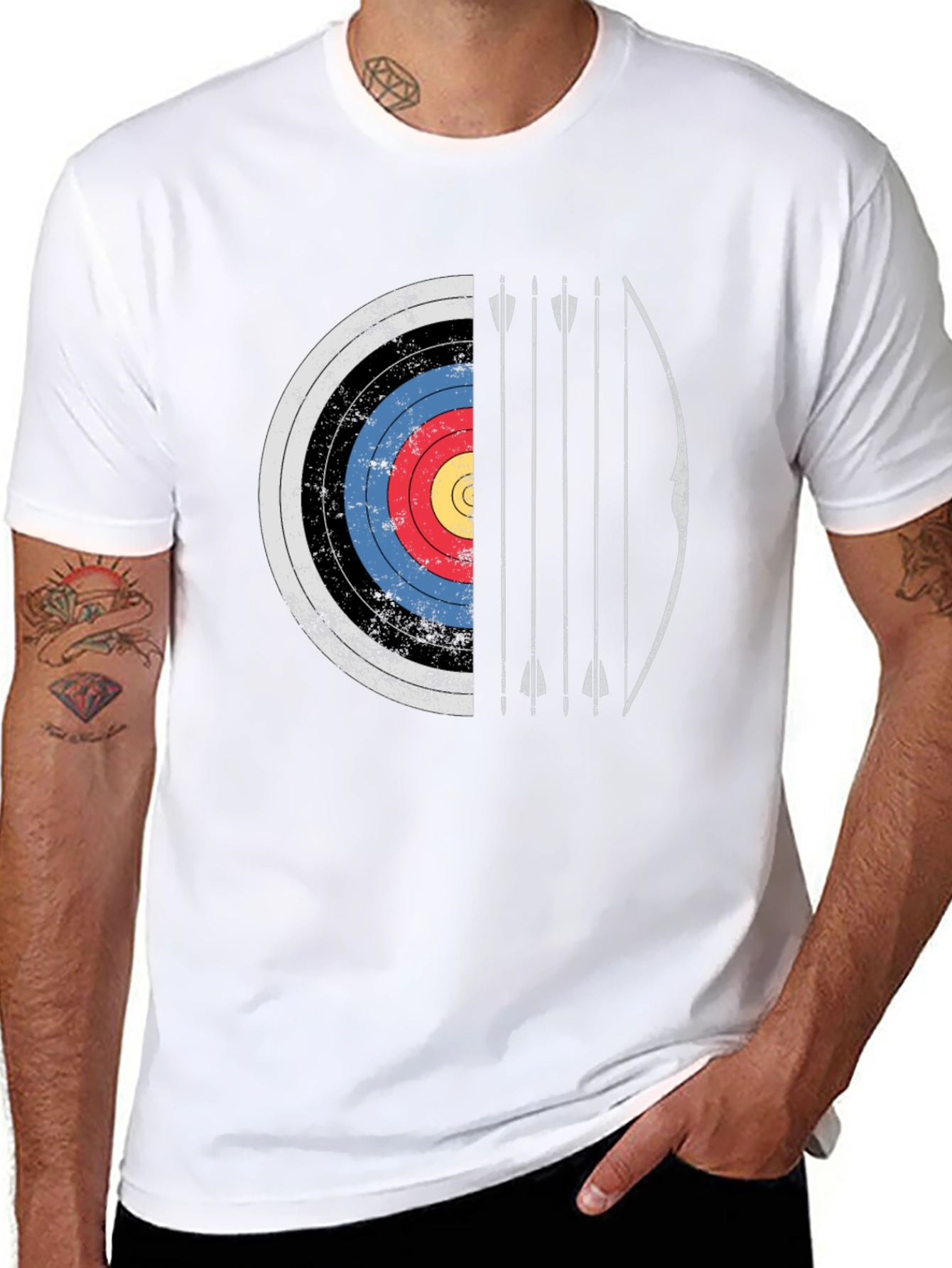 Archery Target Graphic Tee - Bow and Arrow Design