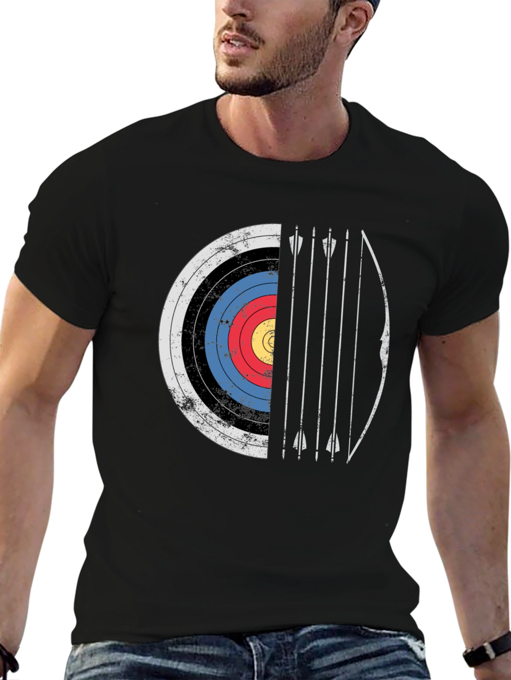 Archery Target Graphic Tee - Bow and Arrow Design