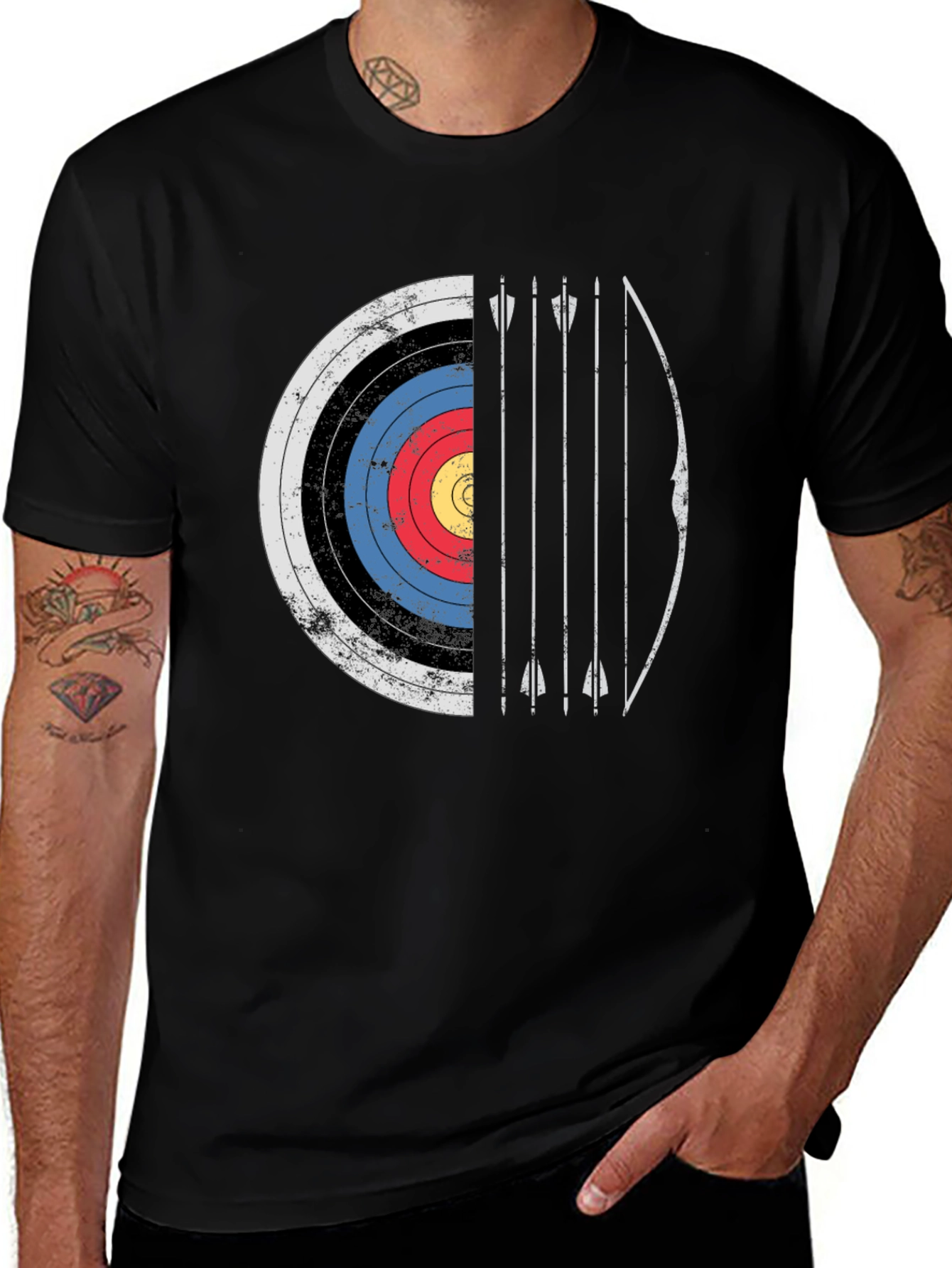 Archery Target Graphic Tee - Bow and Arrow Design