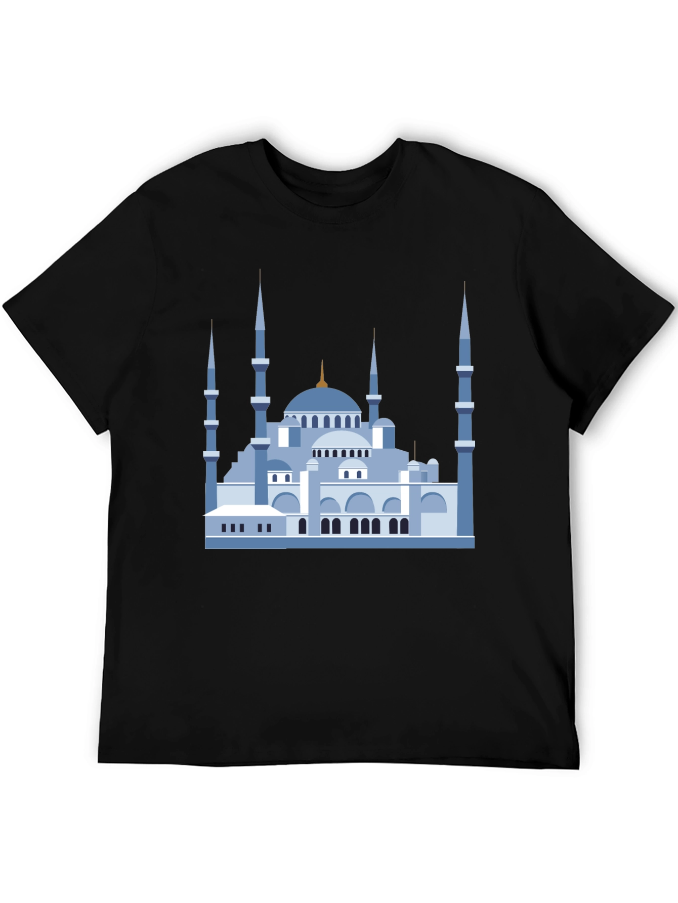 Blue Mosque Graphic T-Shirt - Black Cotton Tee
