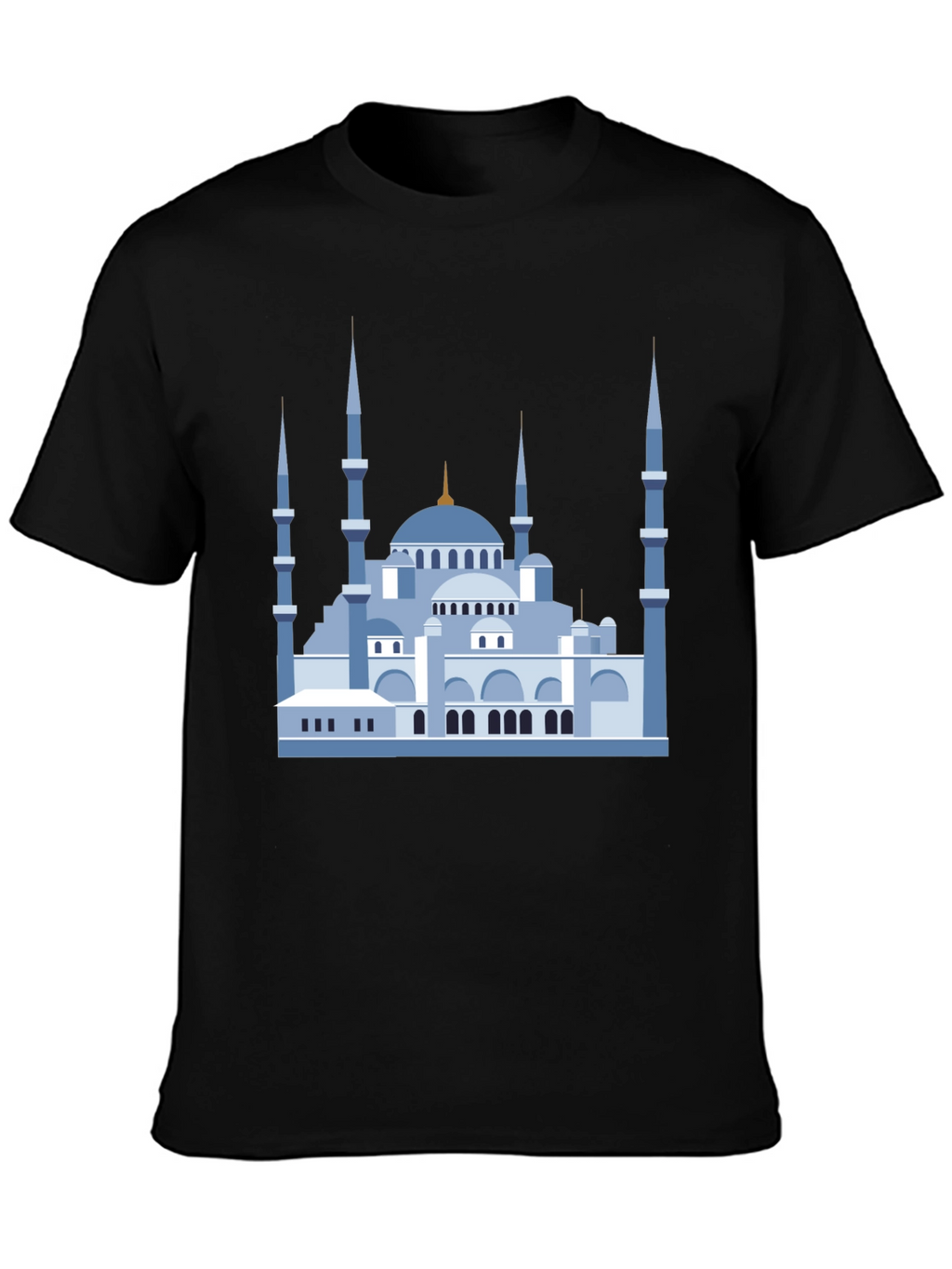 Blue Mosque Graphic T-Shirt - Black Cotton Tee