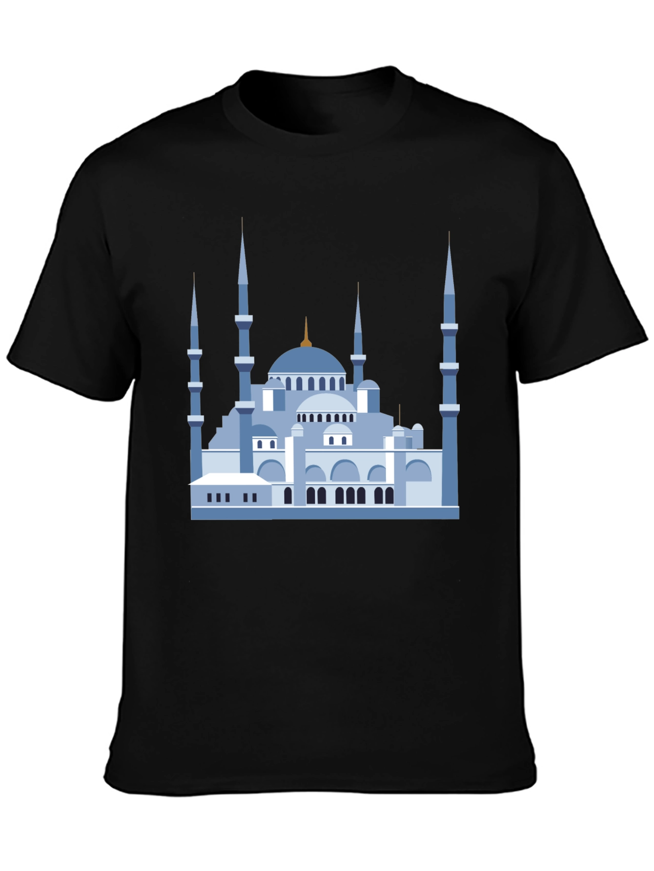 Blue Mosque Graphic T-Shirt - Black Cotton Tee
