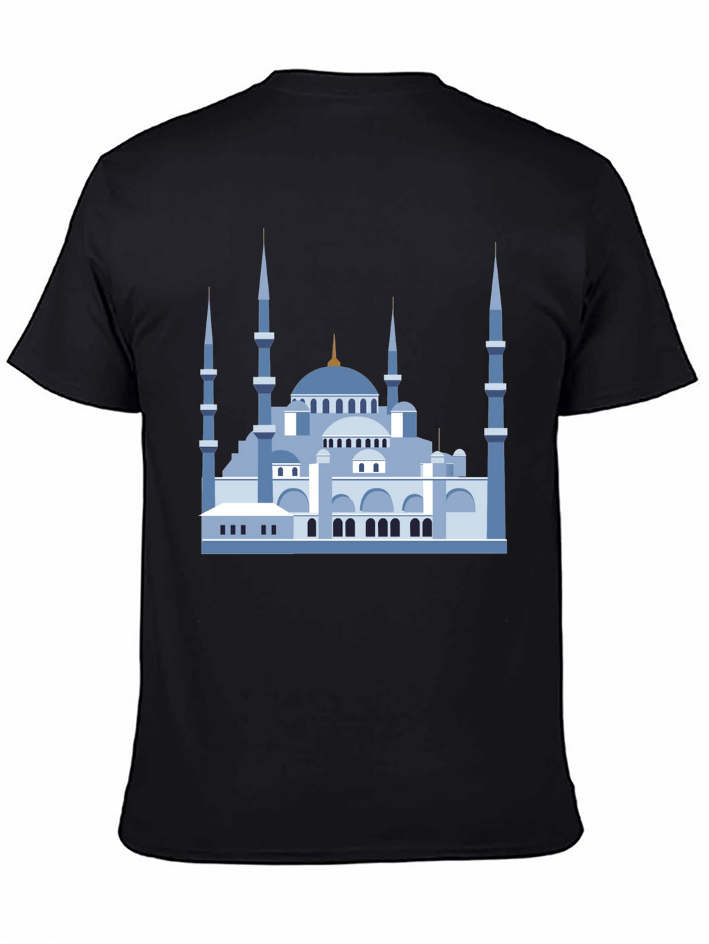 Blue Mosque Graphic T-Shirt - Black Cotton Tee