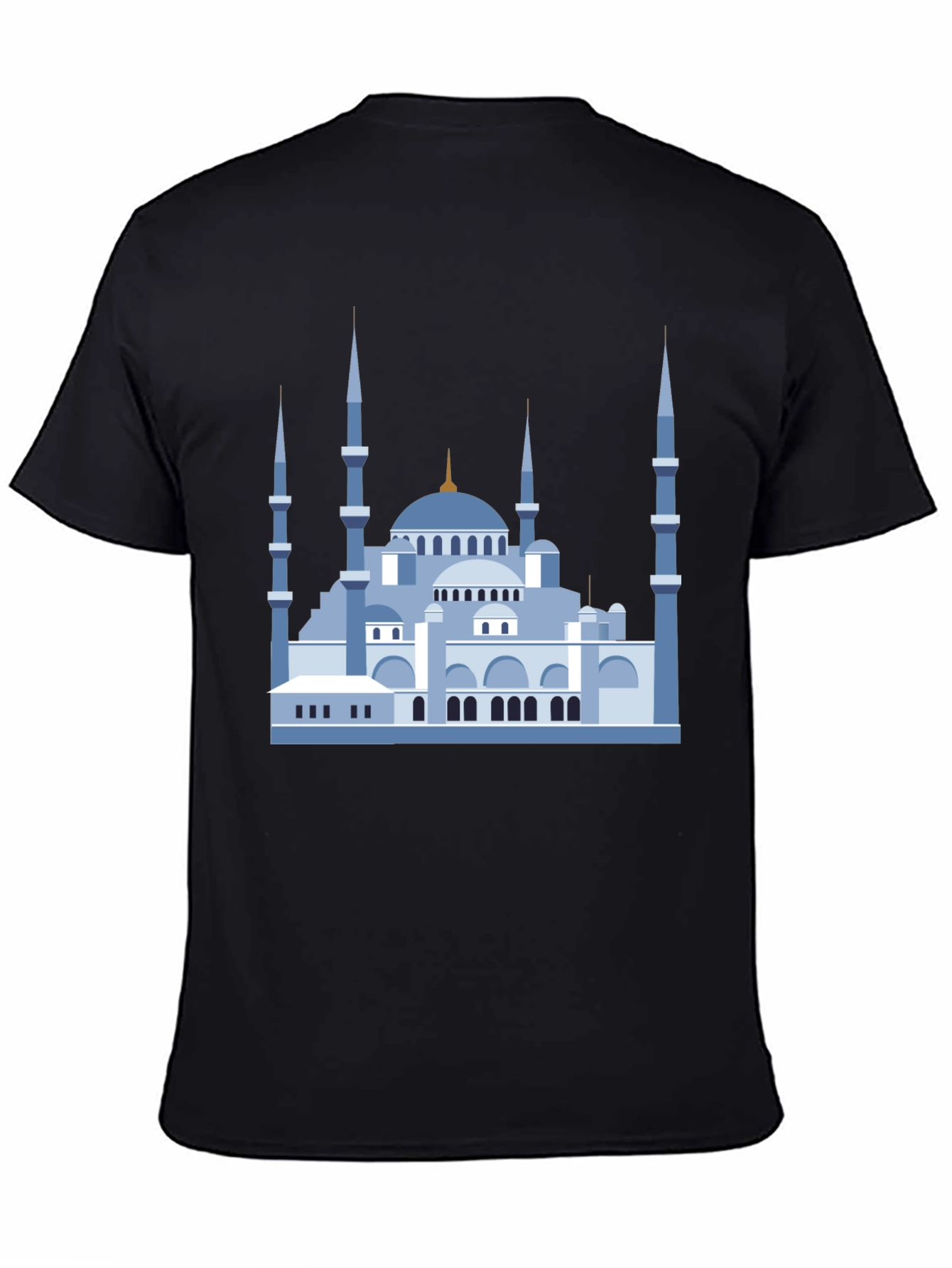Blue Mosque Graphic T-Shirt - Black Cotton Tee