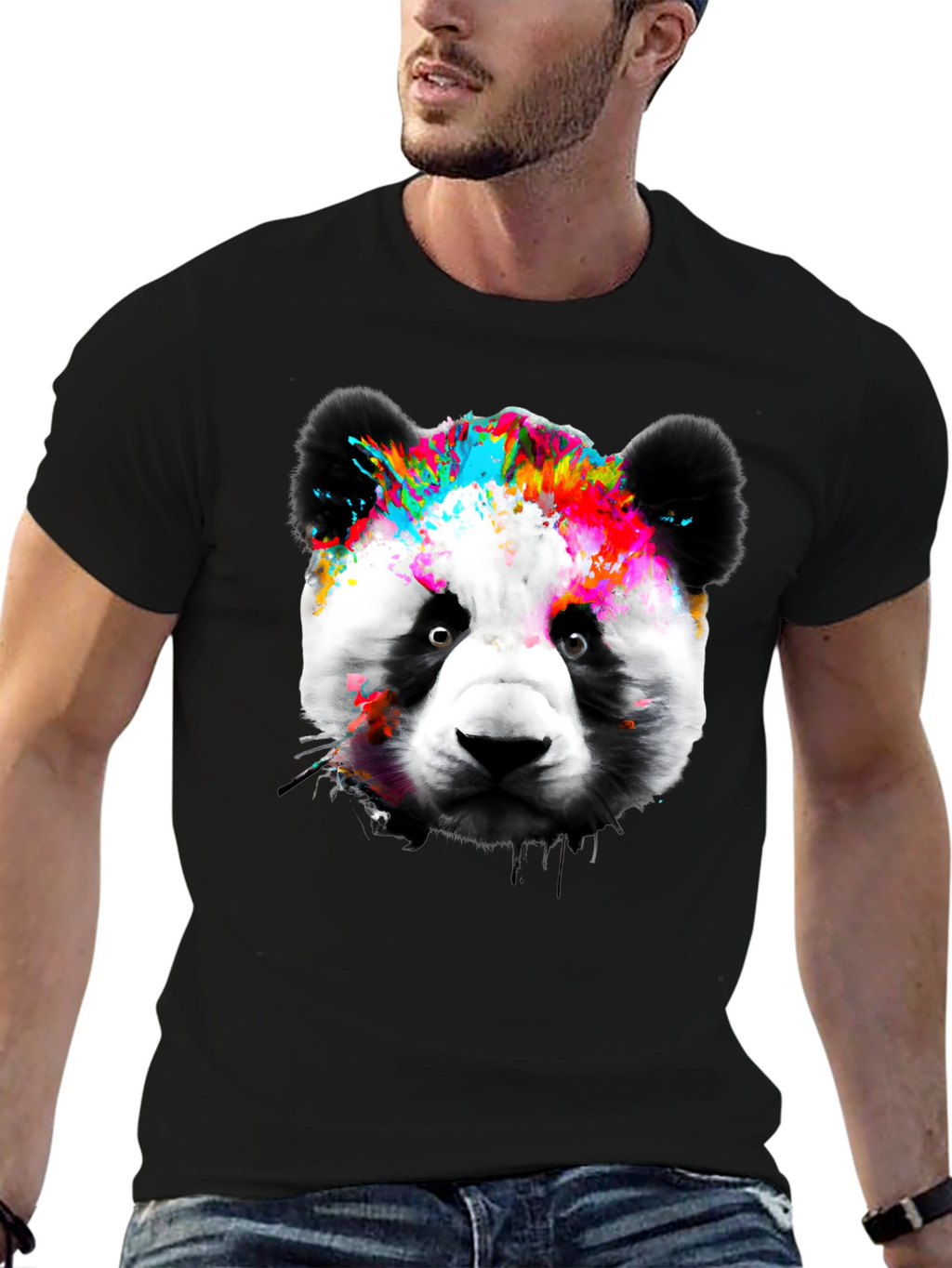Colorful Panda Graphic T-Shirt