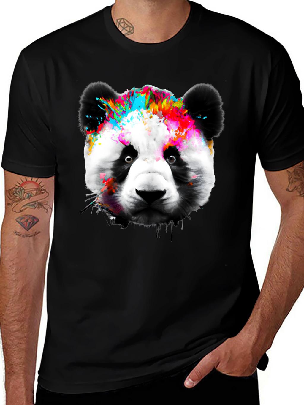 Colorful Panda Graphic T-Shirt