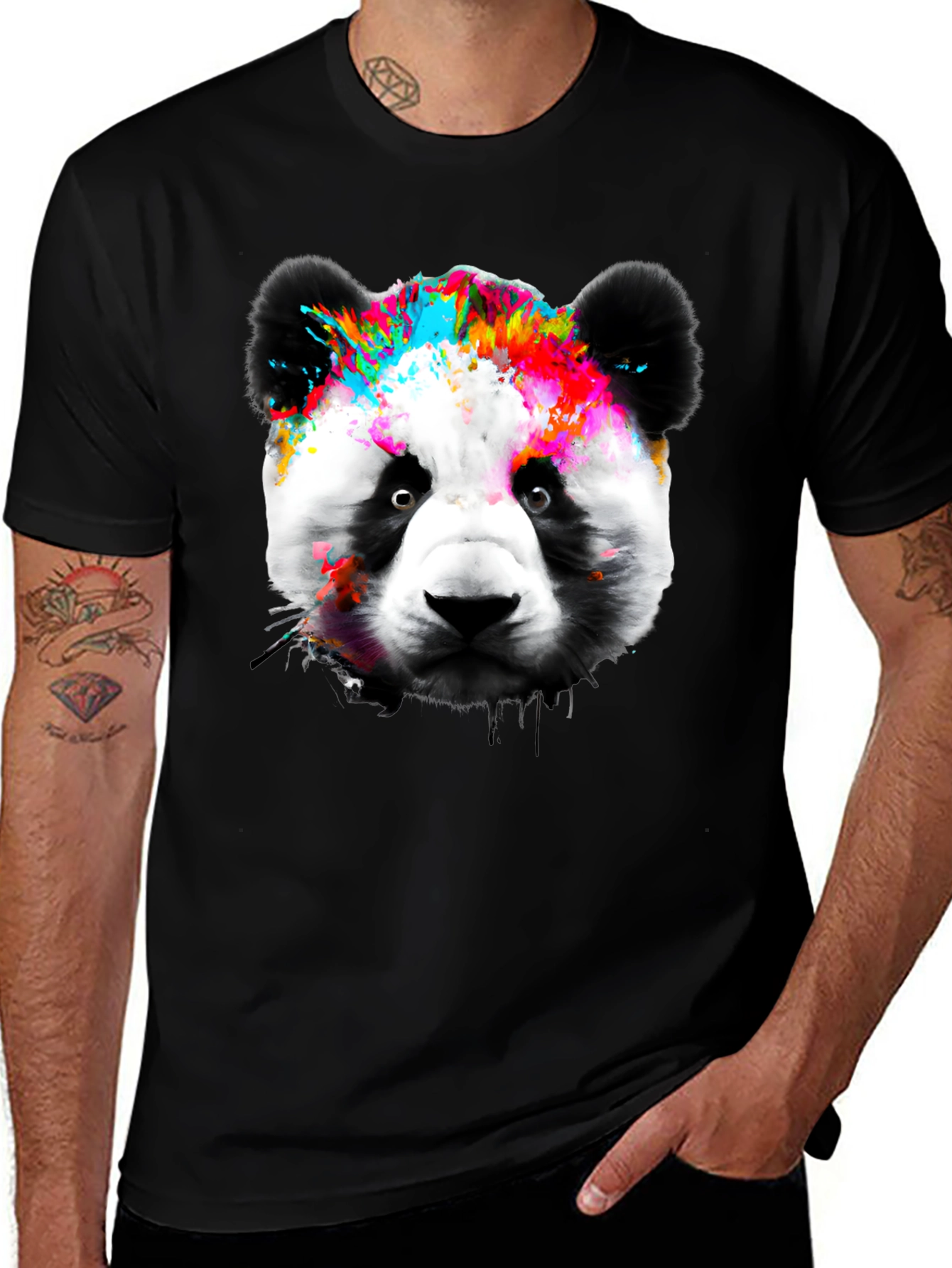 Colorful Panda Graphic T-Shirt