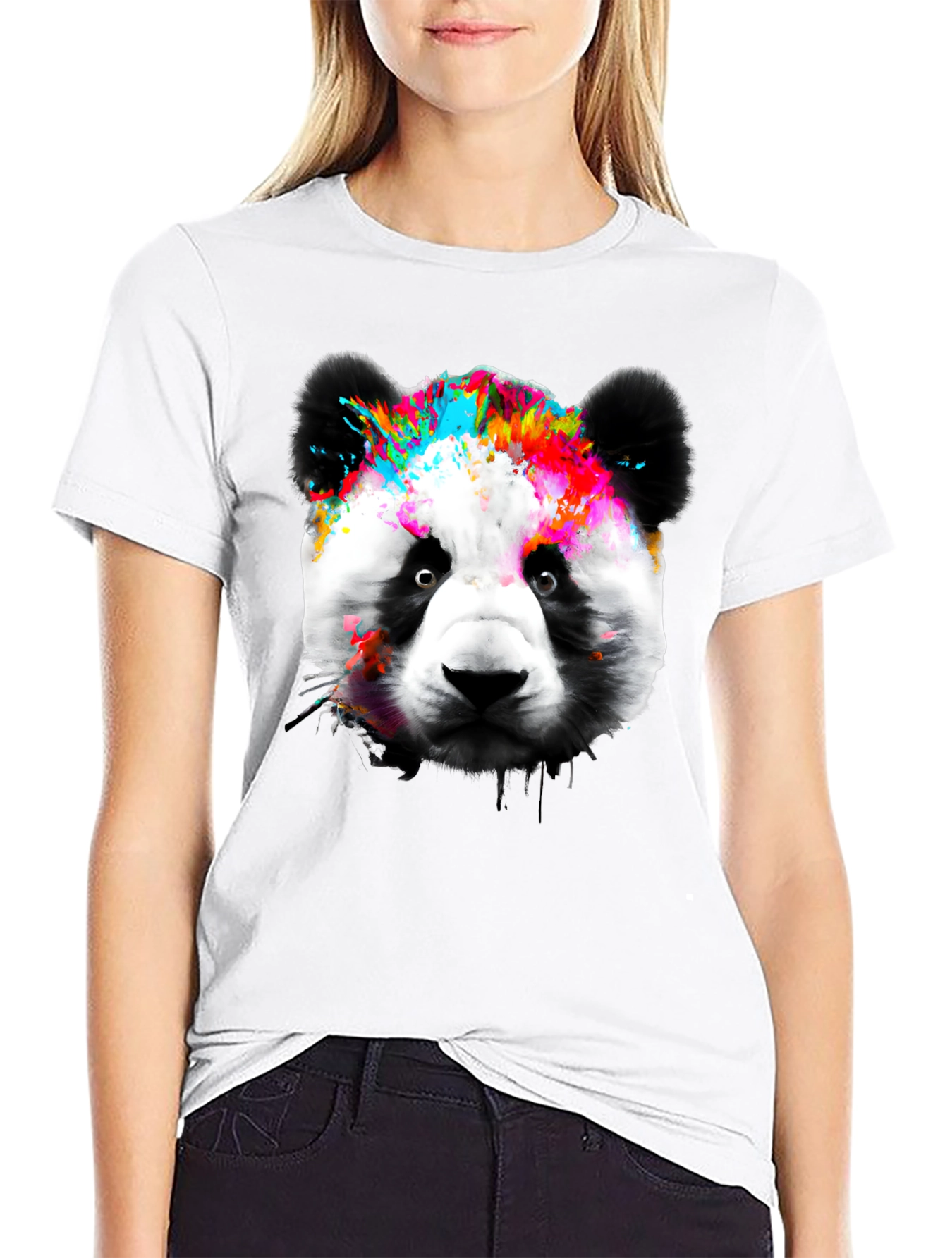 Colorful Panda Graphic T-Shirt