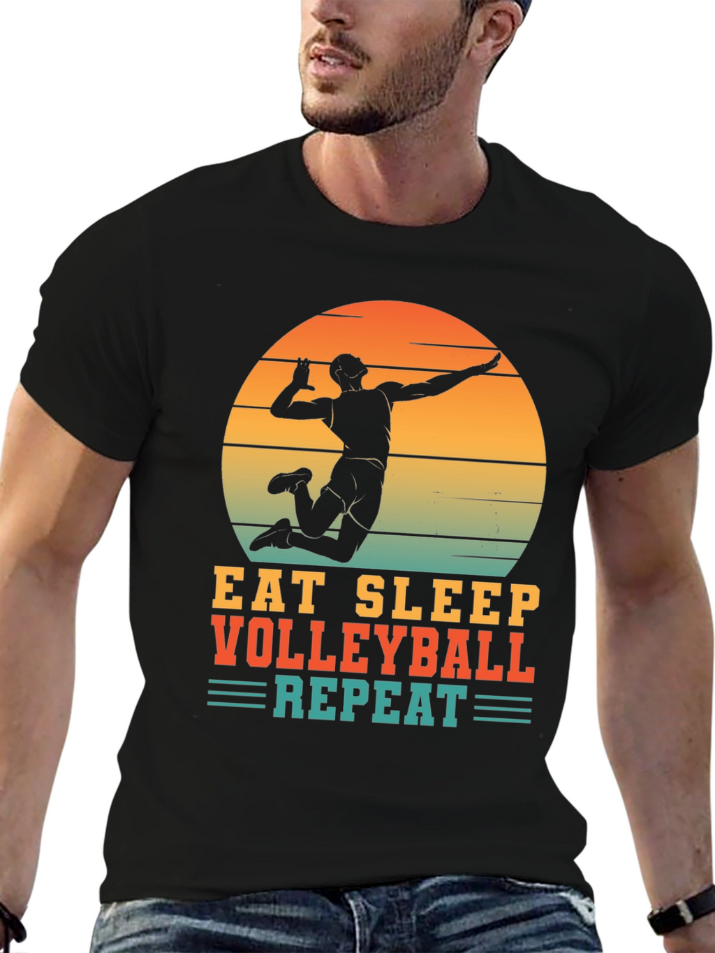 Volleyball T-Shirt - Eat Sleep Volleyball Repeat
