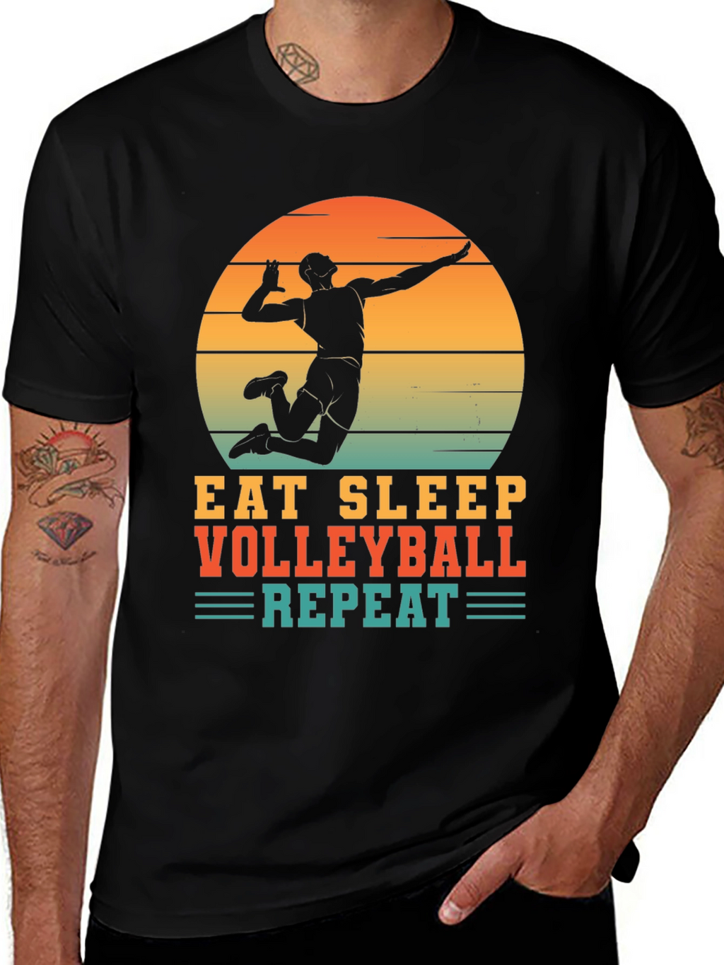 Volleyball T-Shirt - Eat Sleep Volleyball Repeat