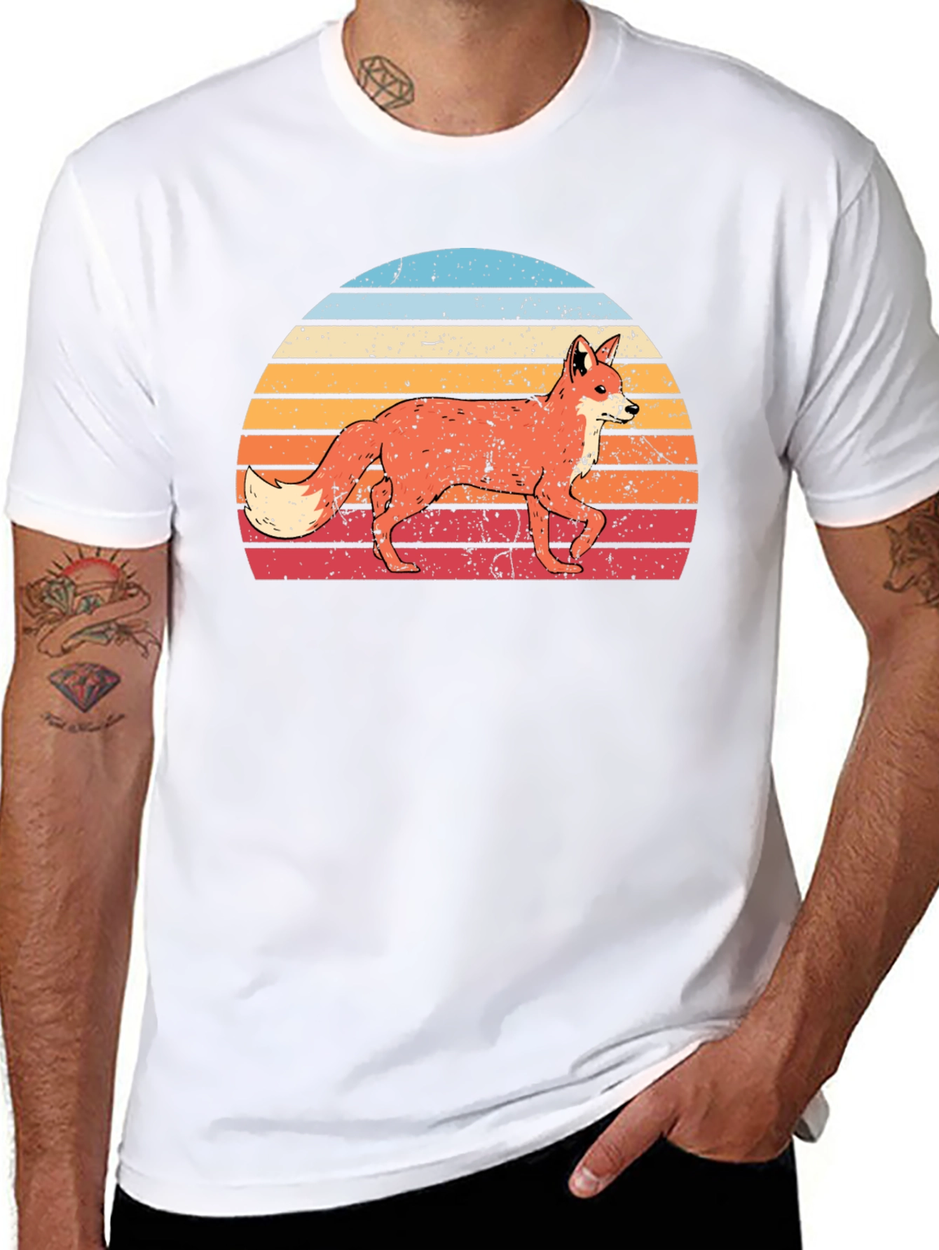 Retro Fox Sunset Graphic T-Shirt