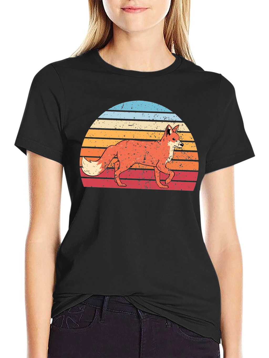 Retro Fox Sunset Graphic T-Shirt