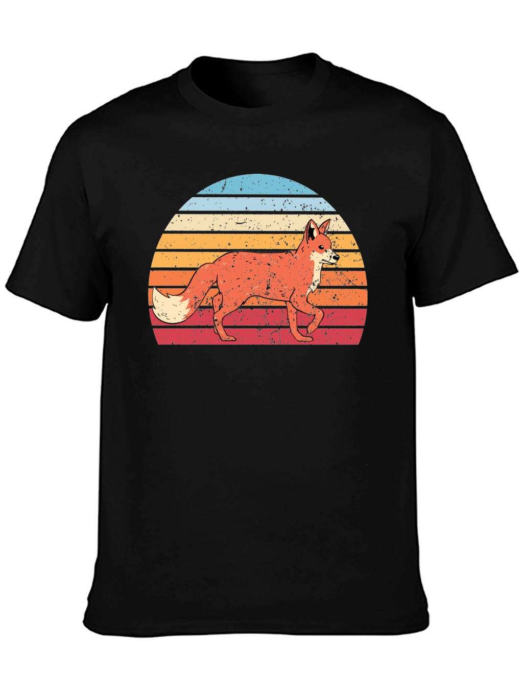 Retro Fox Sunset Graphic T-Shirt