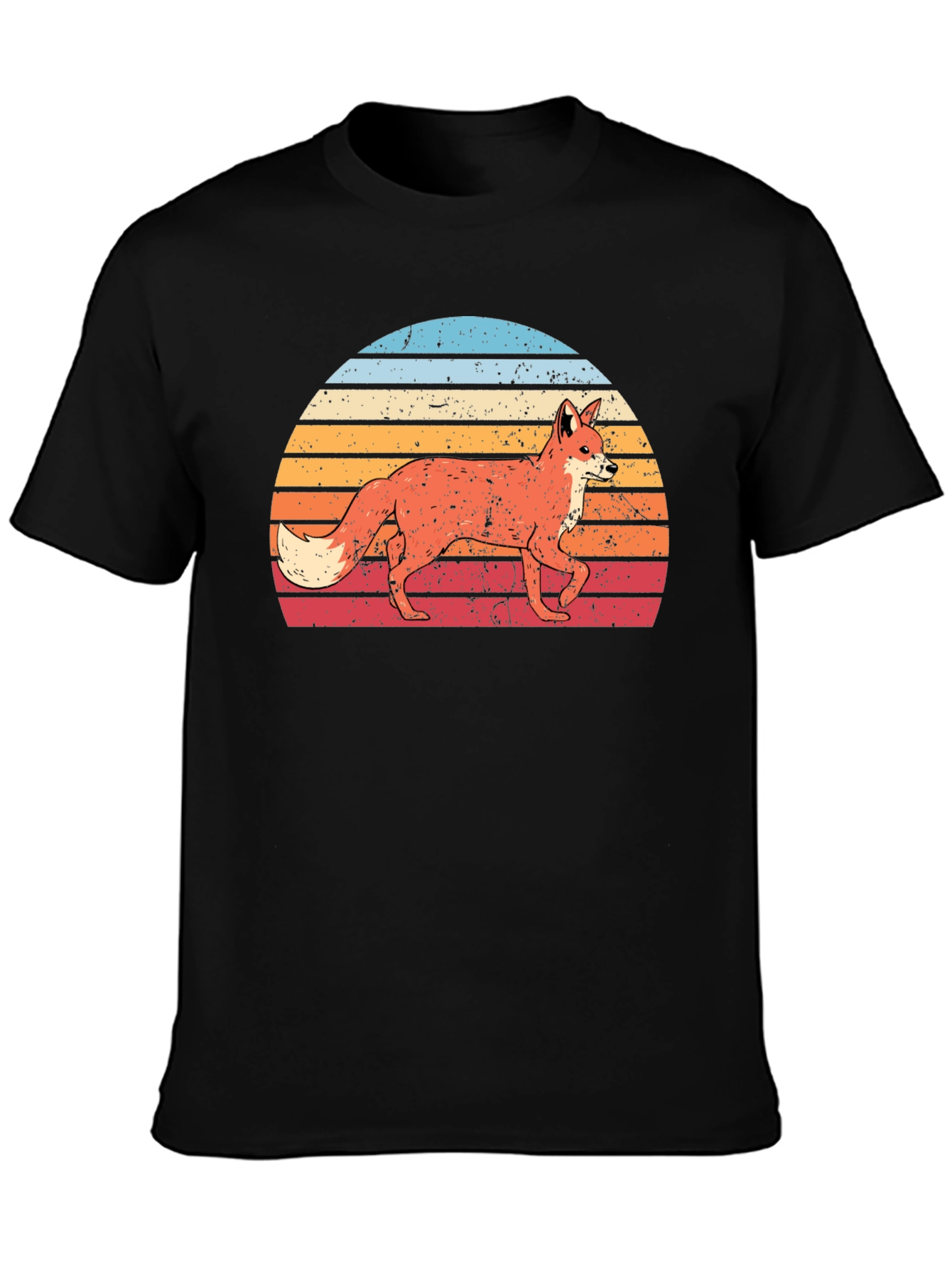 Retro Fox Sunset Graphic T-Shirt
