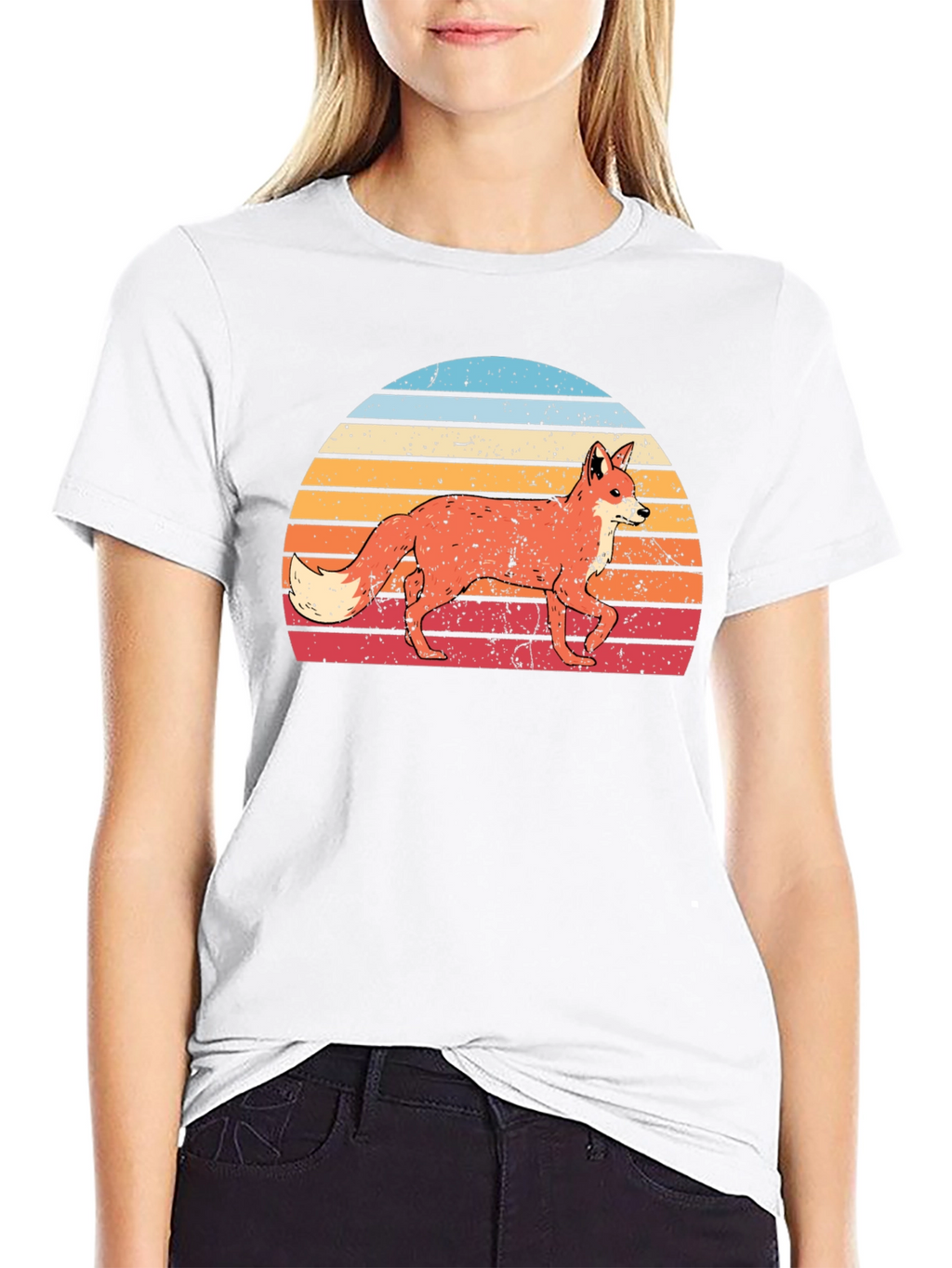 Retro Fox Sunset Graphic T-Shirt
