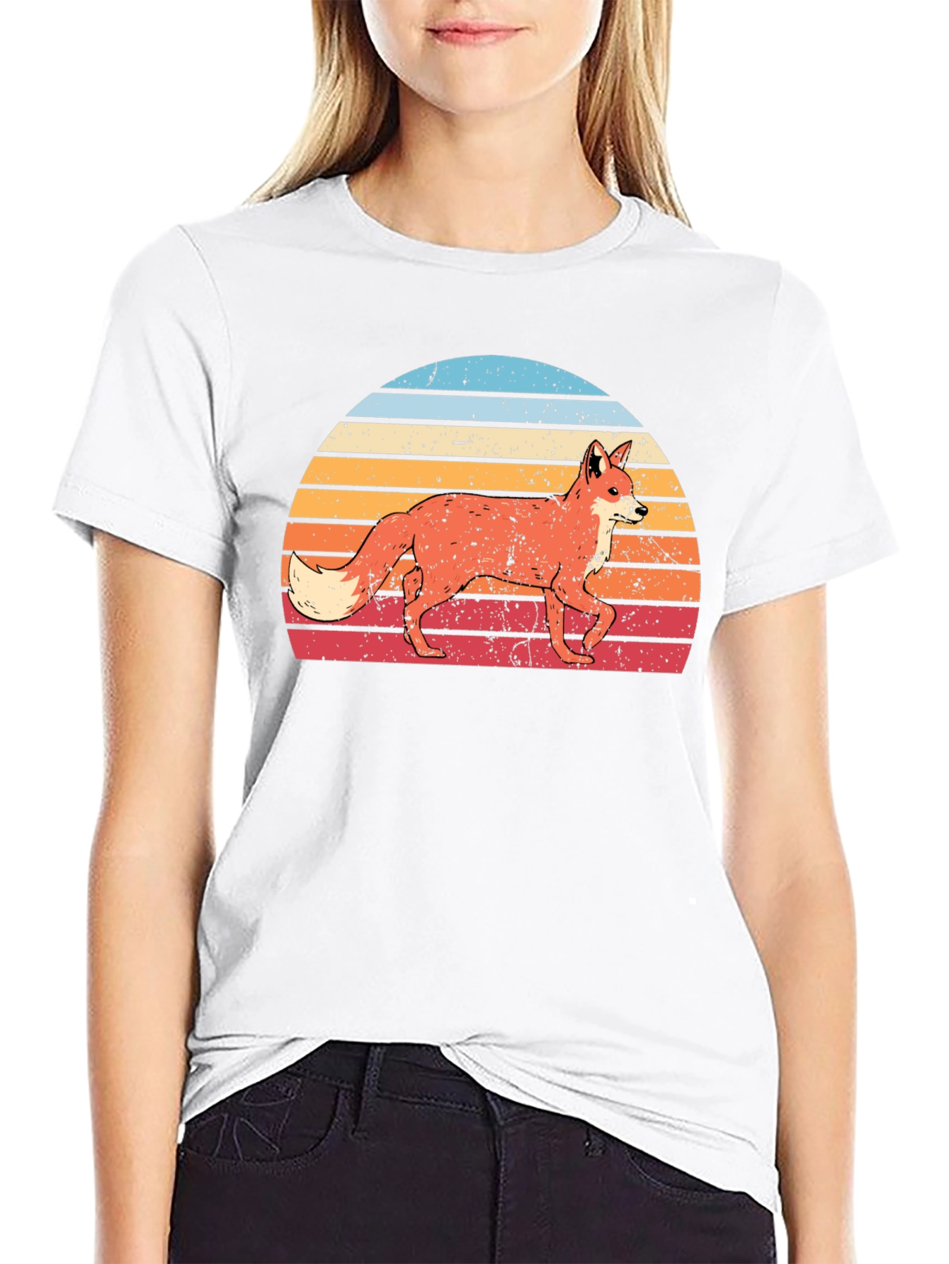 Retro Fox Sunset Graphic T-Shirt