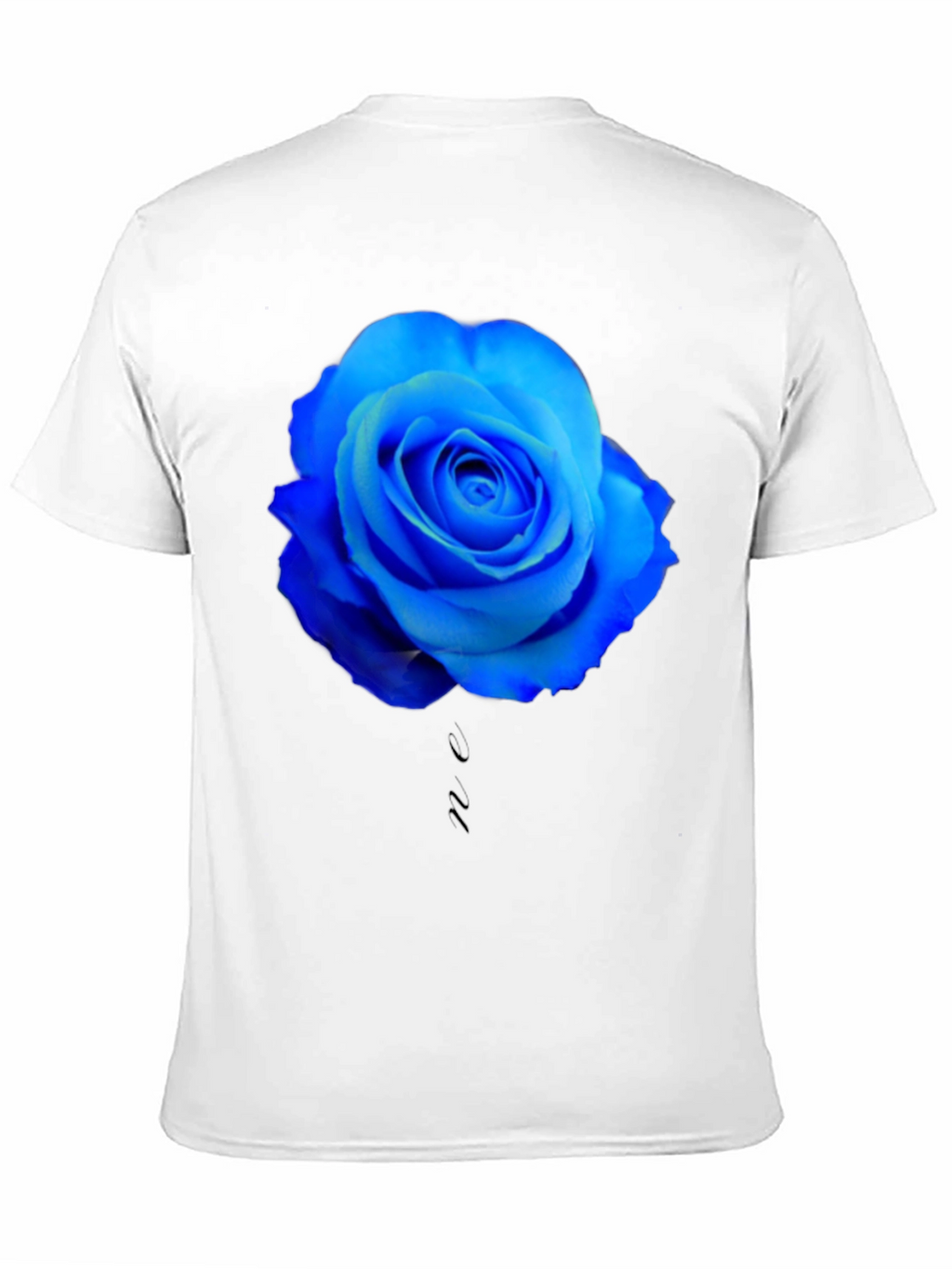 Blue Rose Graphic Black T-Shirt