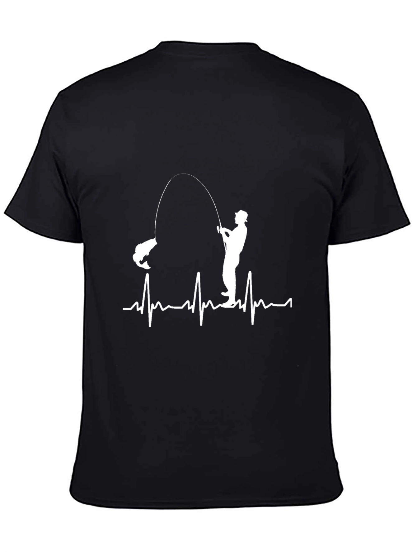 Fishing Heartbeat Graphic T-Shirt
