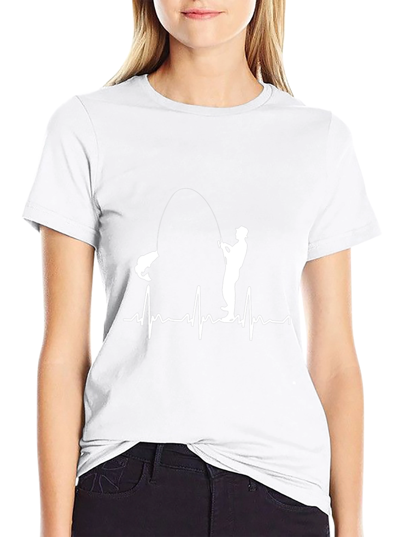 Fishing Heartbeat Graphic T-Shirt
