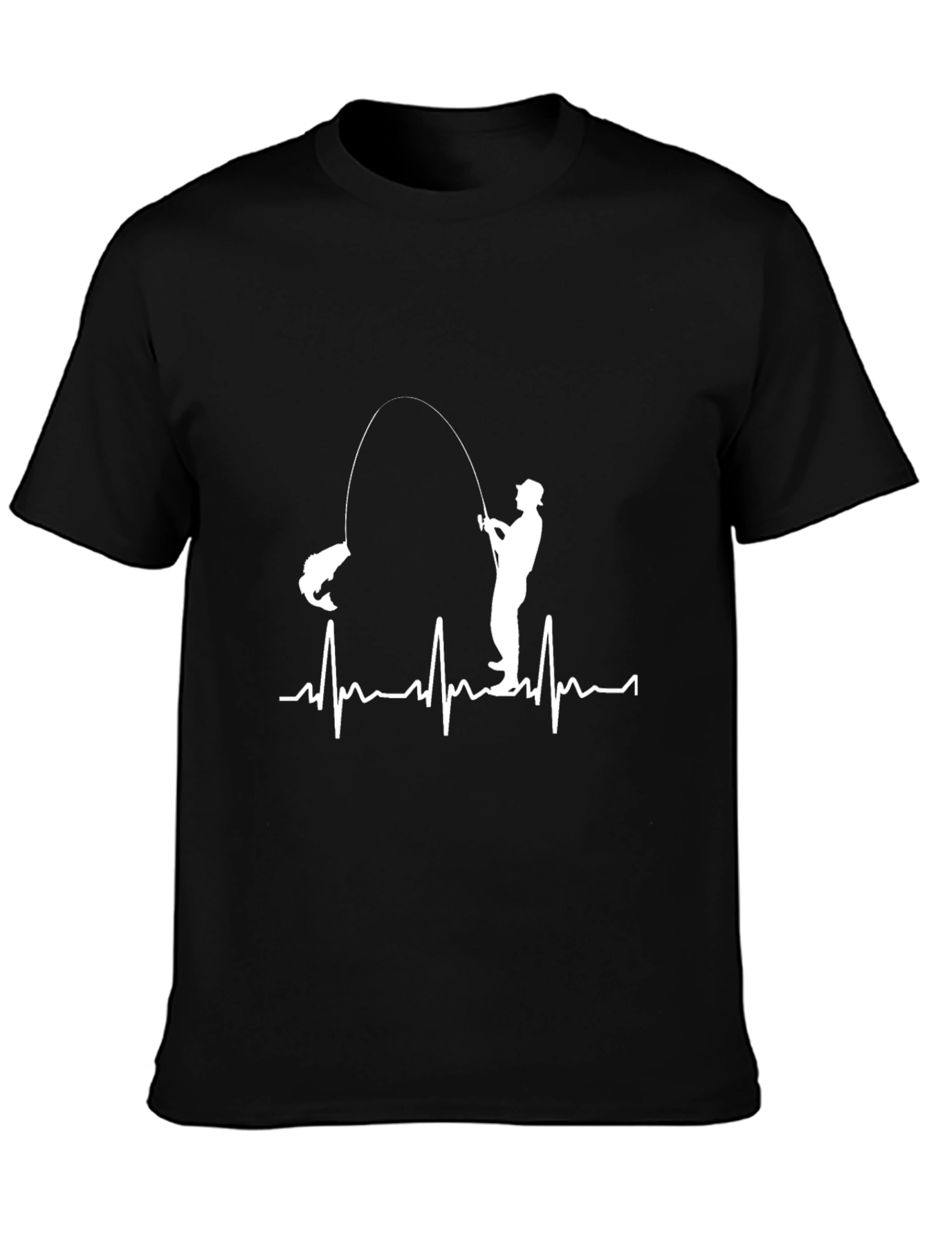 Fishing Heartbeat Graphic T-Shirt