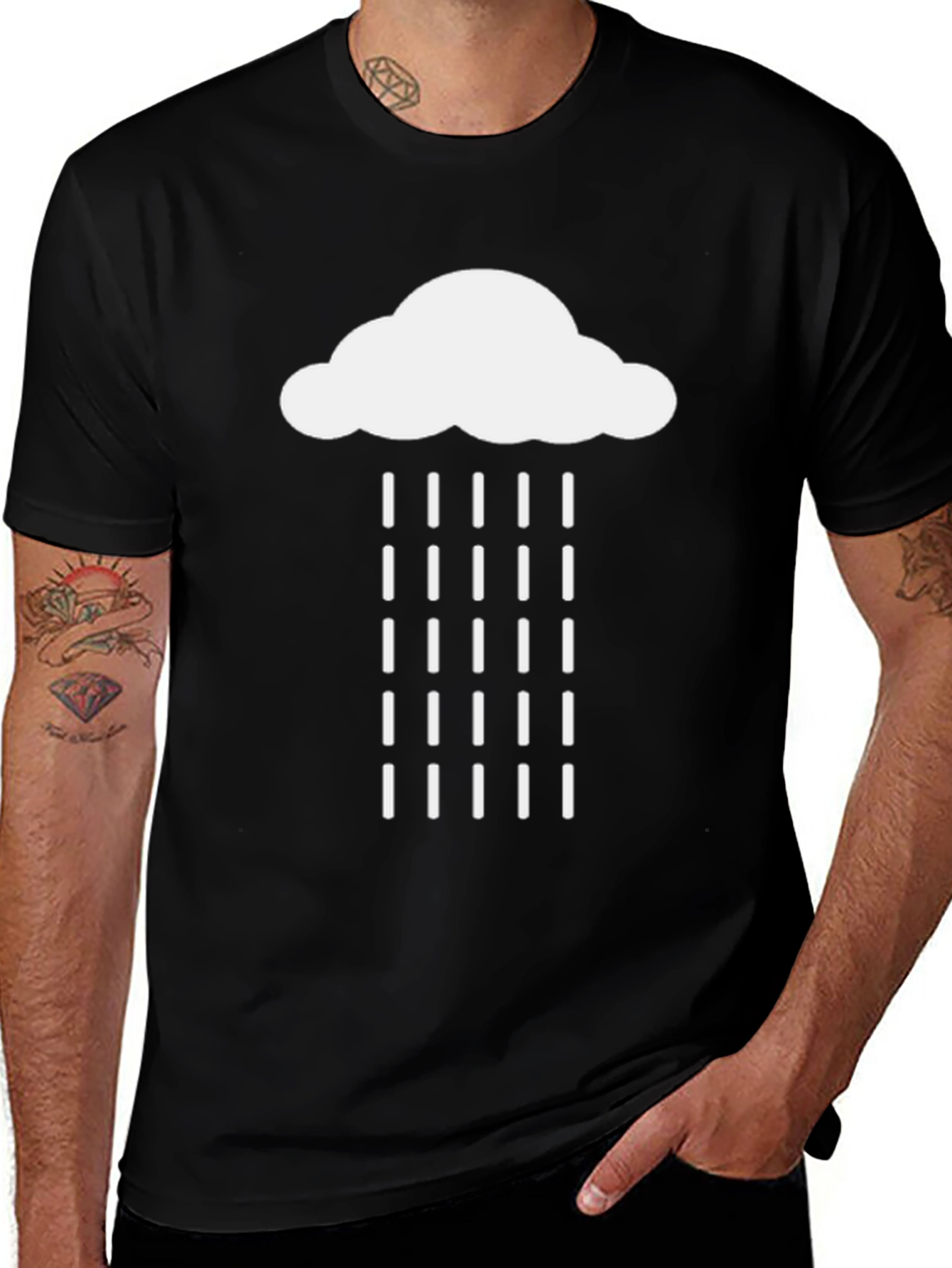 Rain Cloud Graphic Tee - Mens Casual T-Shirt