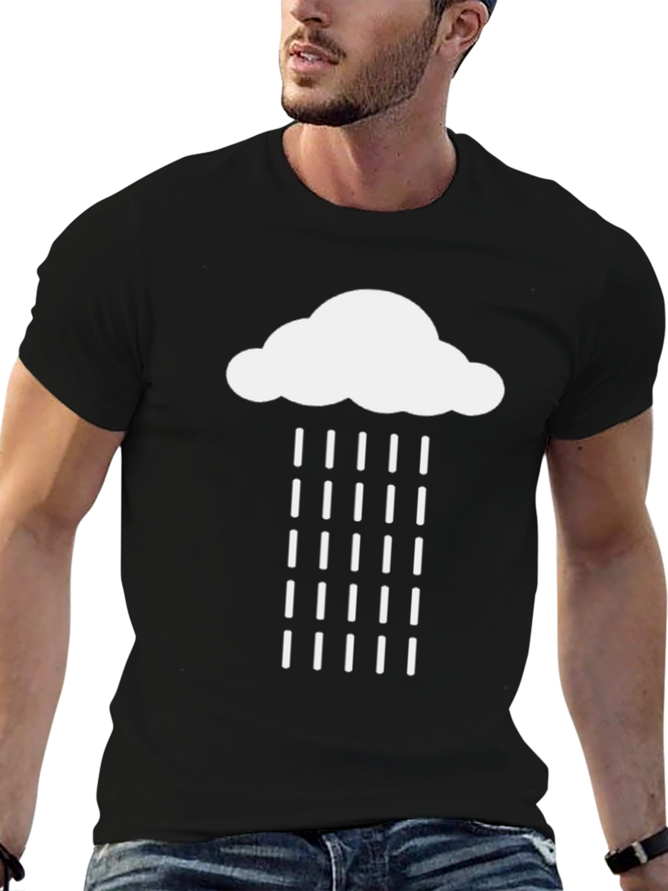 Rain Cloud Graphic Tee - Mens Casual T-Shirt
