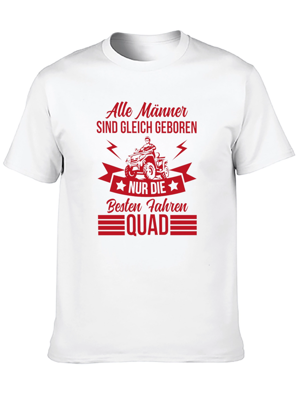 Mens Black T-Shirt - Quad Biker Design