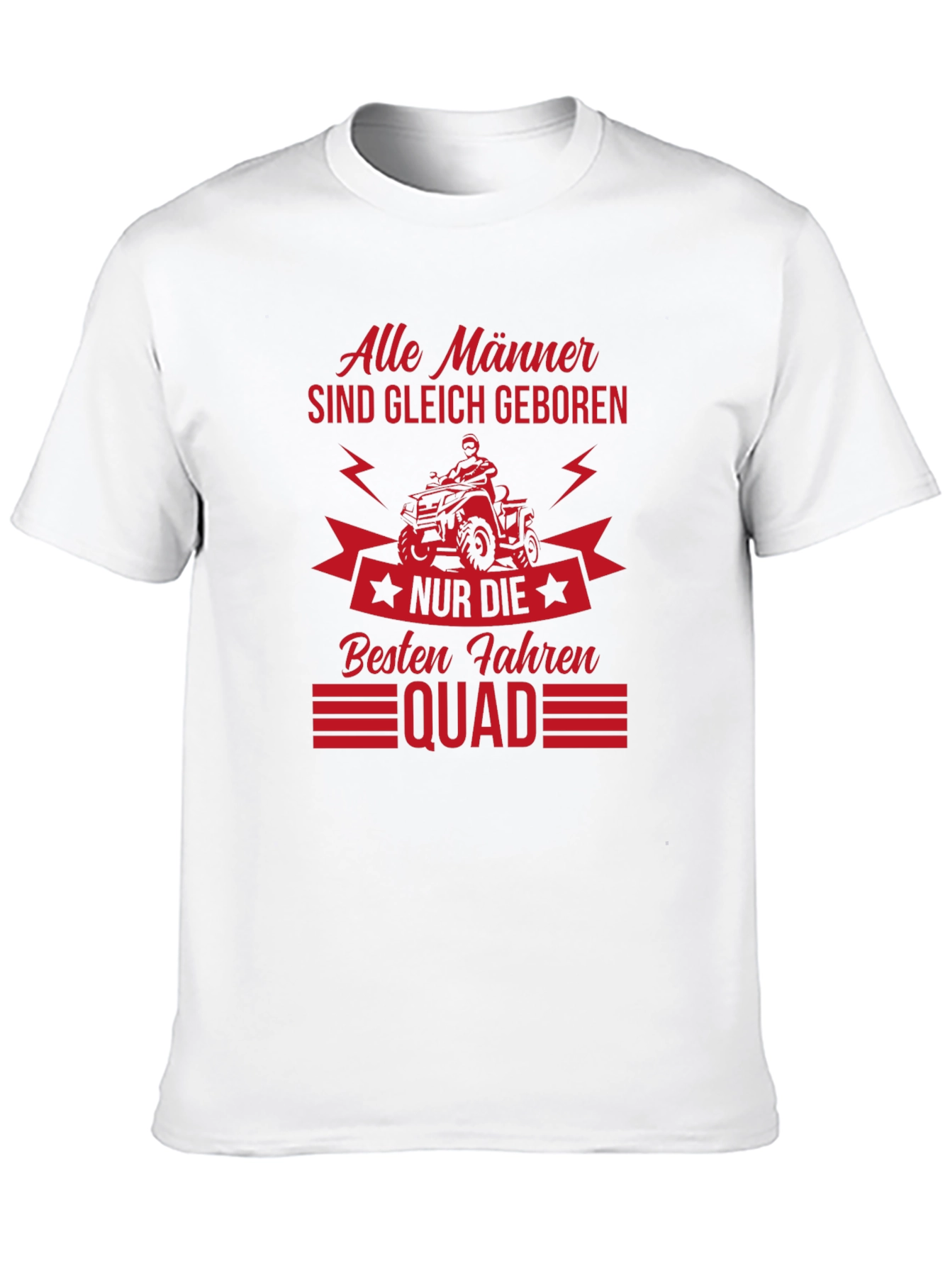 Mens Black T-Shirt - Quad Biker Design