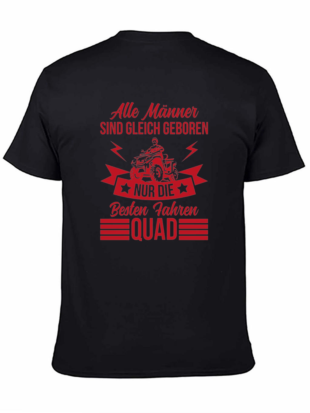 Mens Black T-Shirt - Quad Biker Design