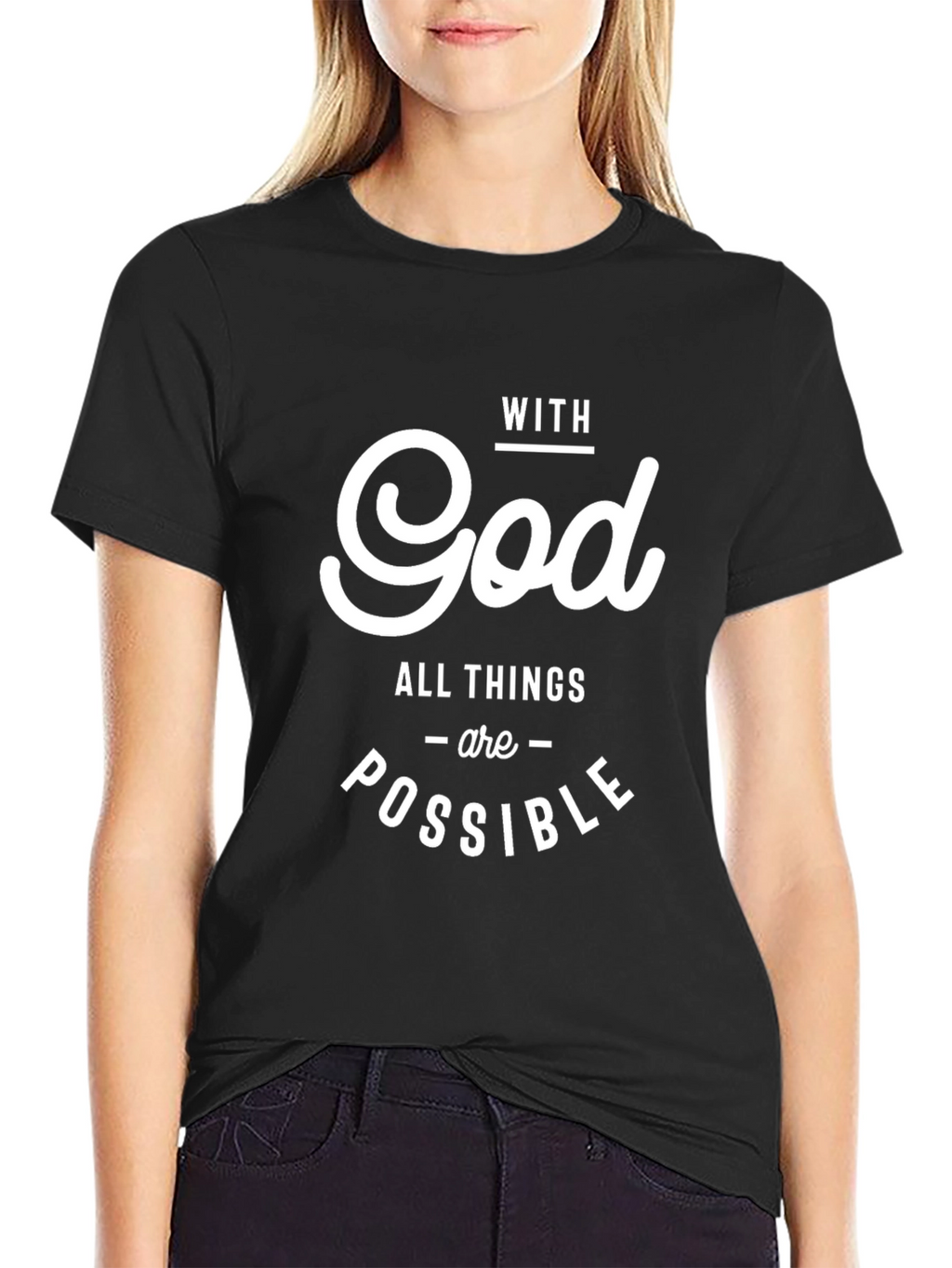With God All Things Possible Black Tee