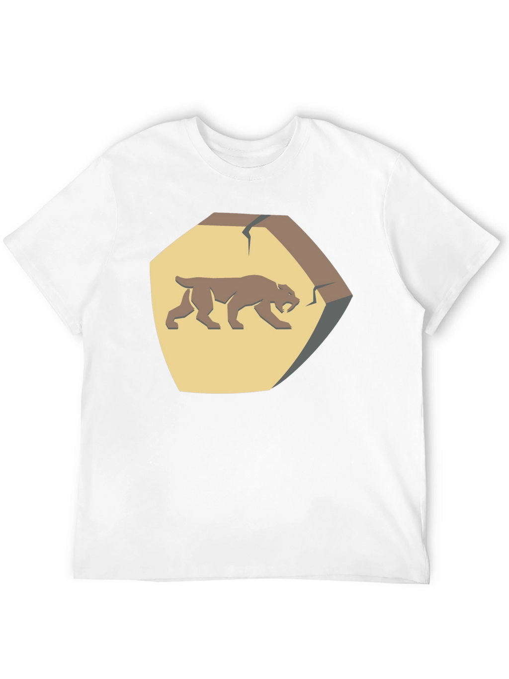 Saber-Toothed Cat Fossil T-Shirt - Prehistoric Style